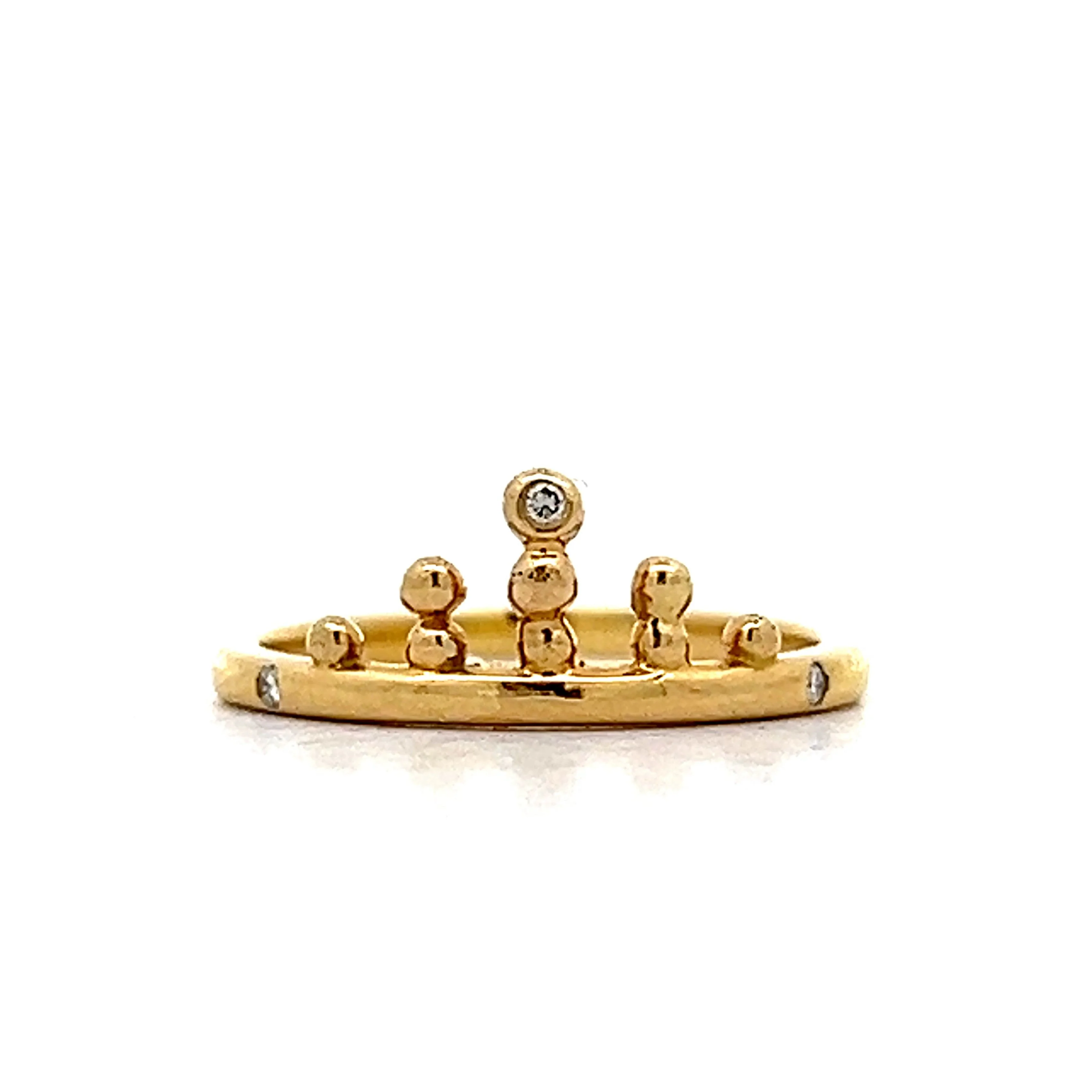 .02 Round Diamond Stacking Ring in Yellow Gold