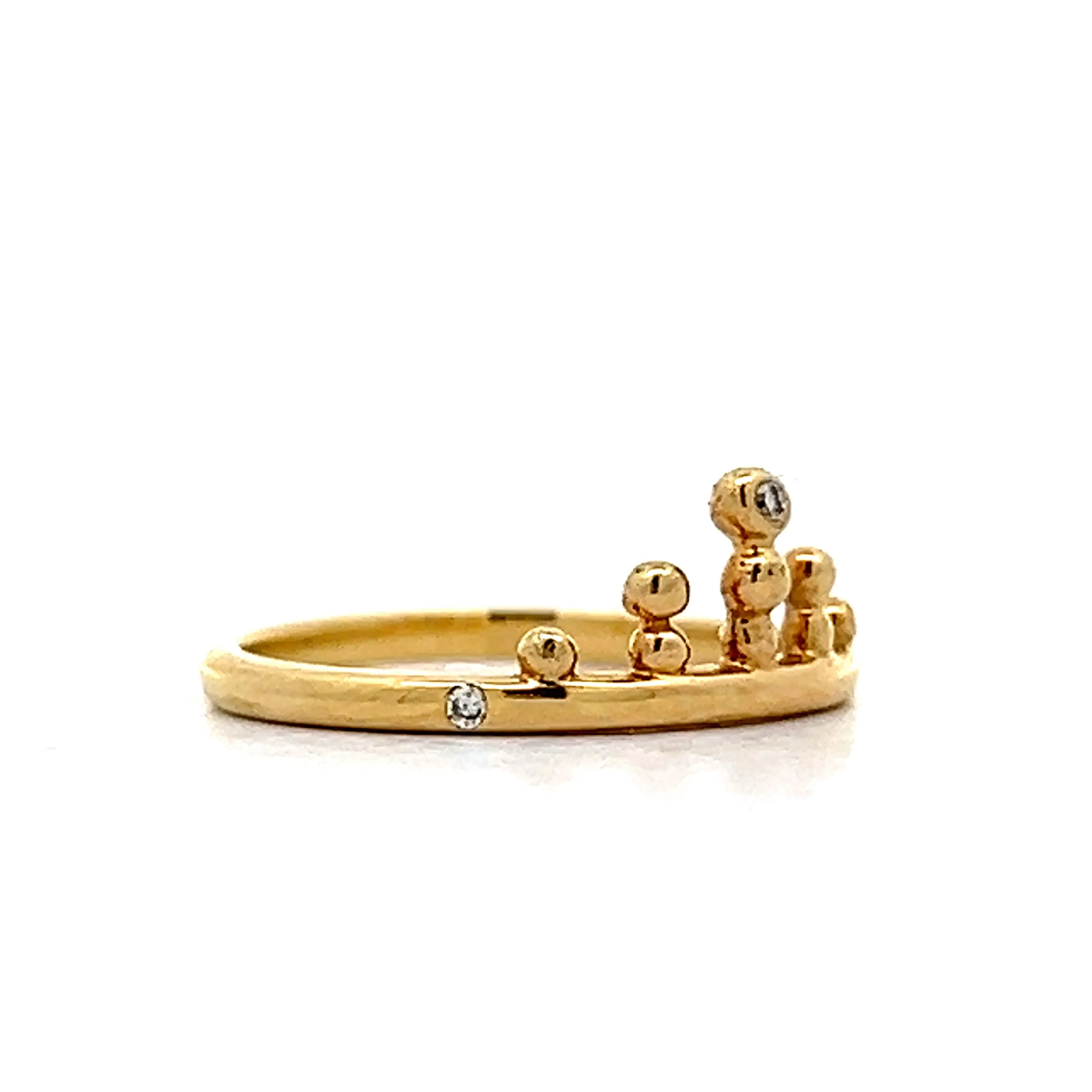 .02 Round Diamond Stacking Ring in Yellow Gold - Image 3