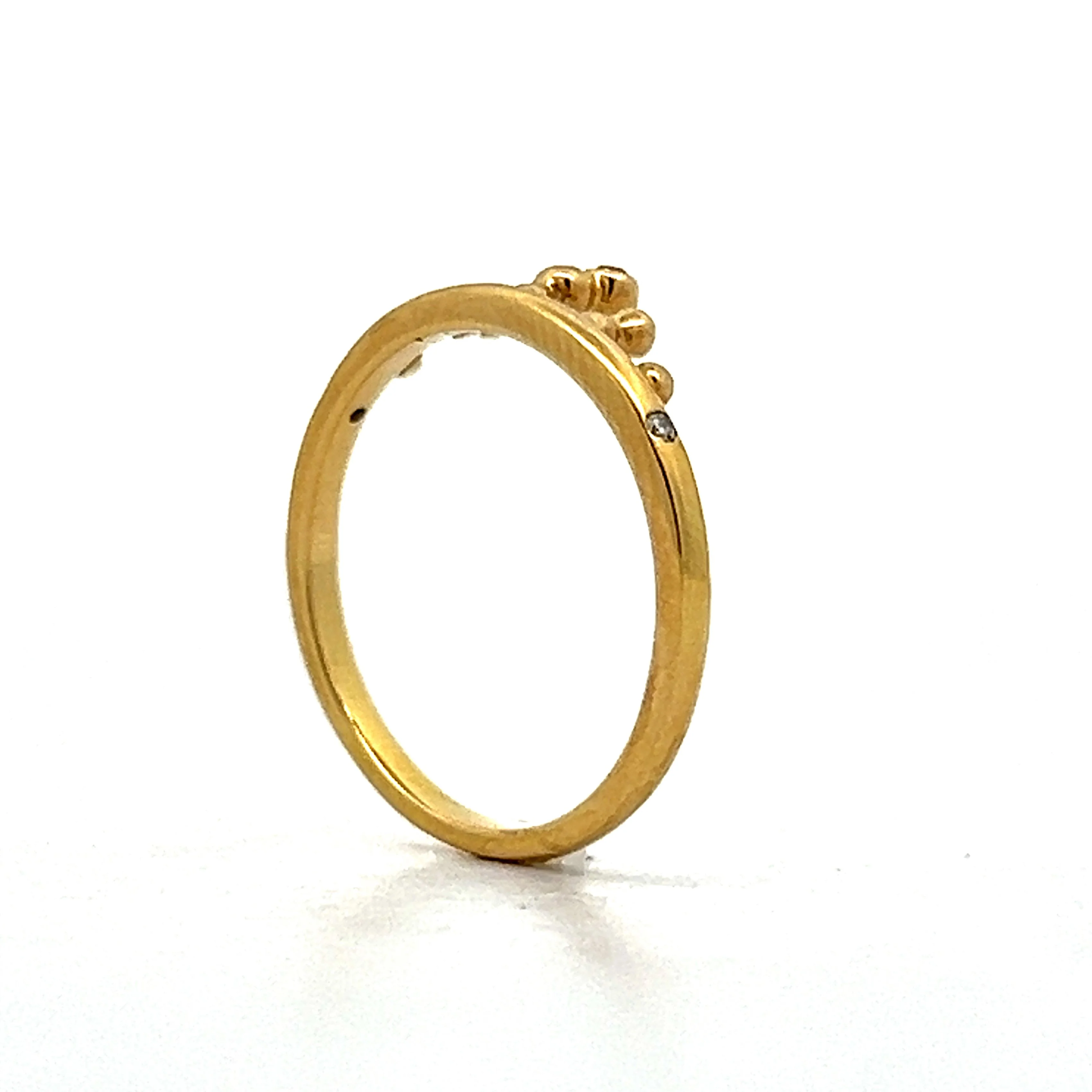 .02 Round Diamond Stacking Ring in Yellow Gold - Image 5