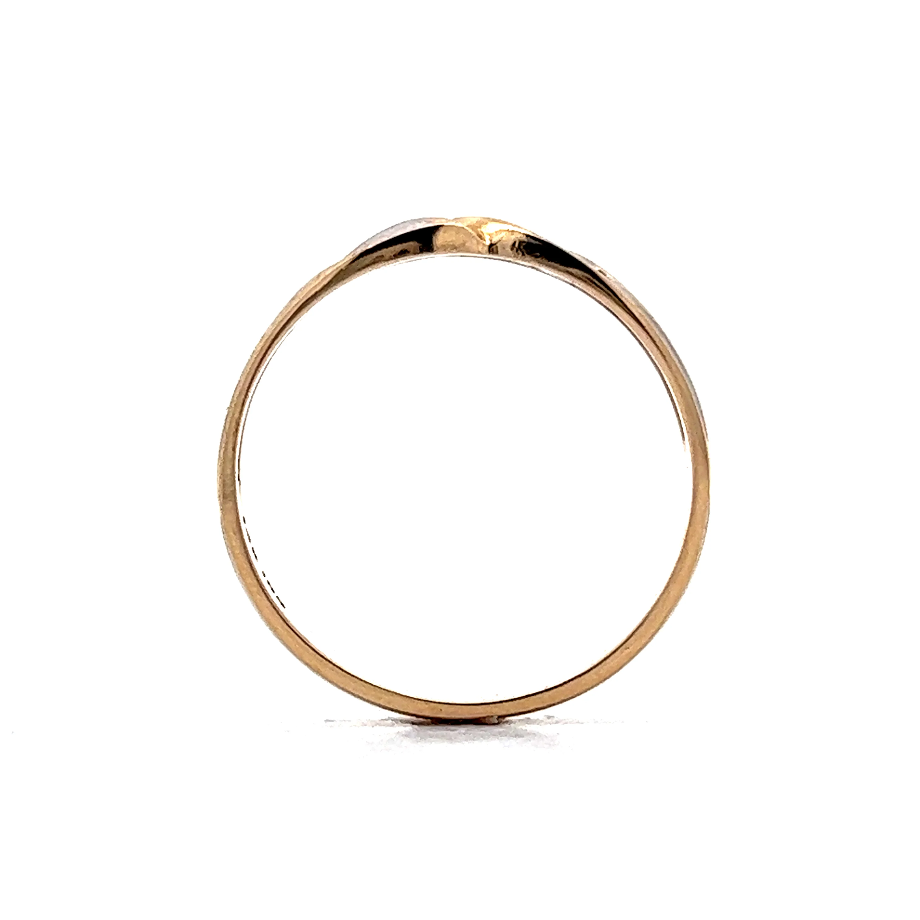Vintage Men's Two-Tone Diamond Wedding Band in Yellow & White Gold - Image 4