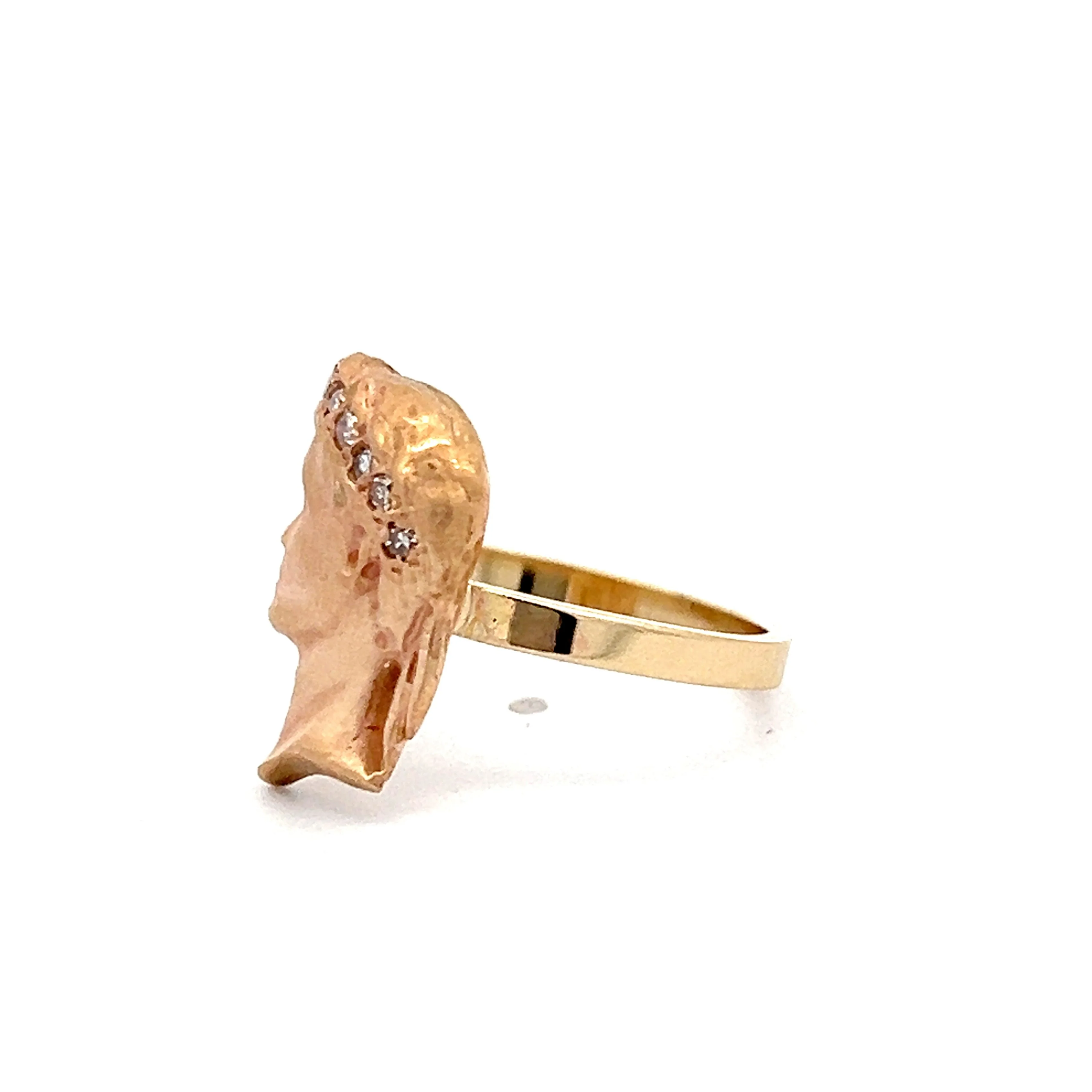 .03 Antique Stick Pin Conversion Ring in 14k - Image 2
