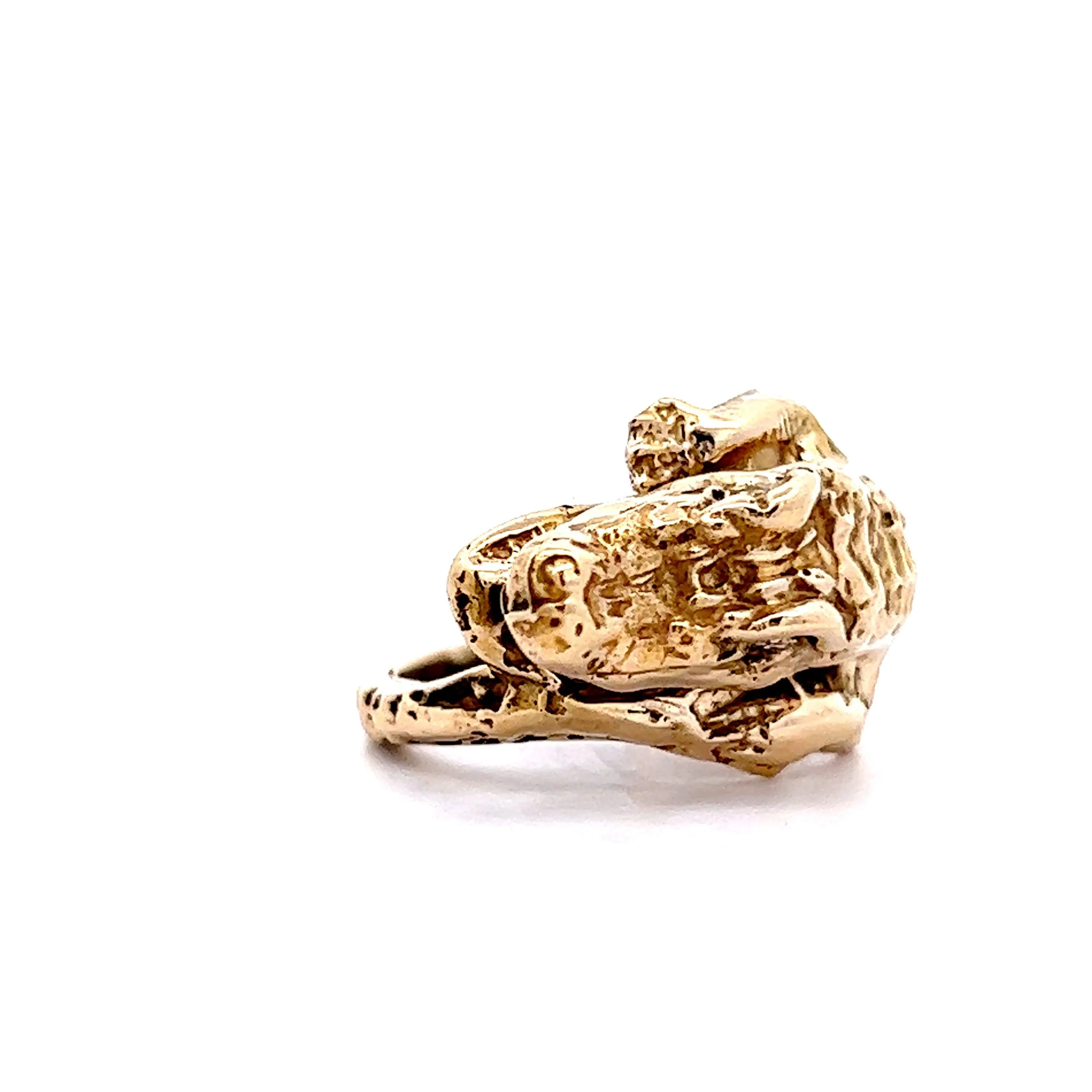 Alligator Cocktail Ring w/ Diamonds in 14k Yellow Gold - Image 3