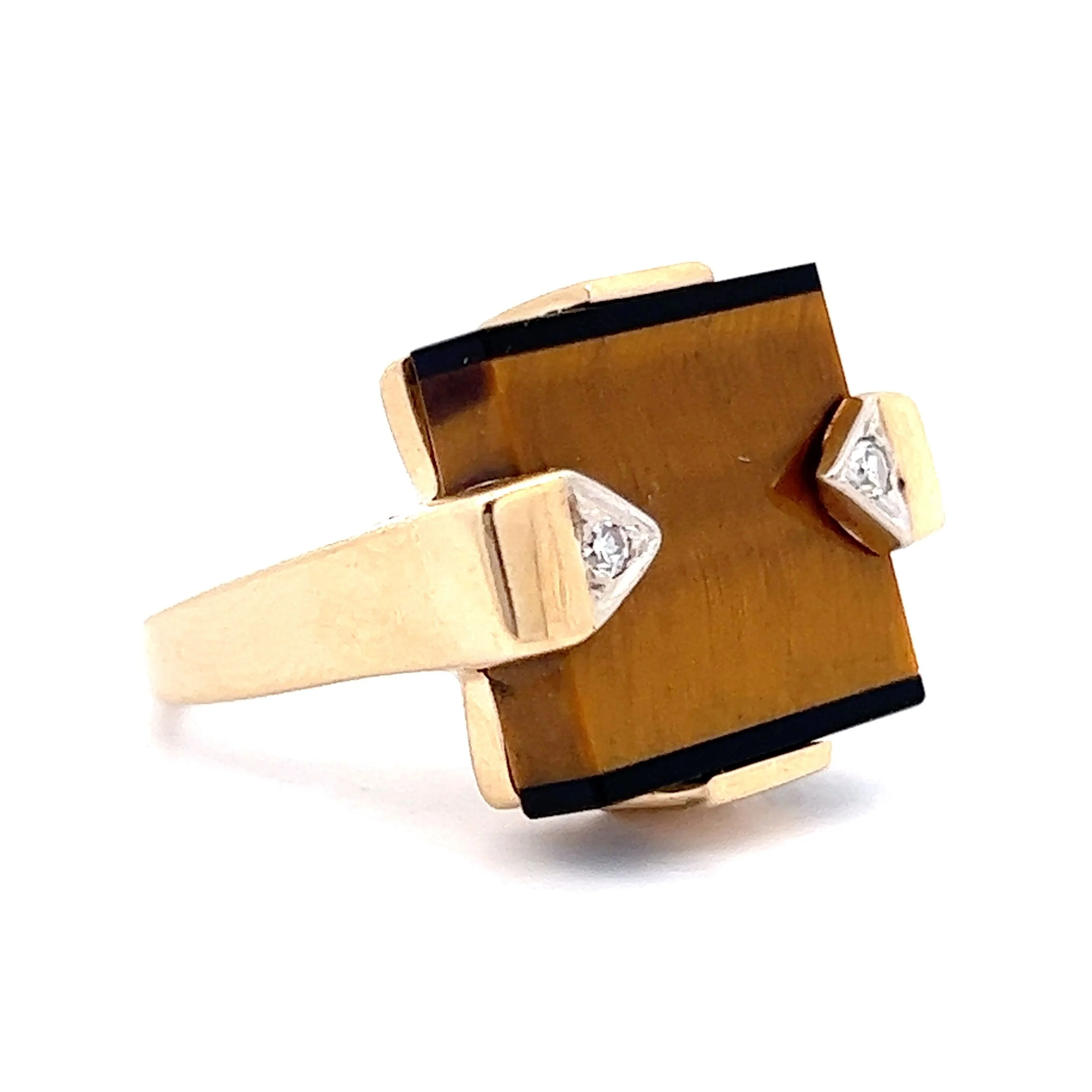 .03 Vintage Mid-Century Right Hand Ring in 14k Yellow Gold - Image 3