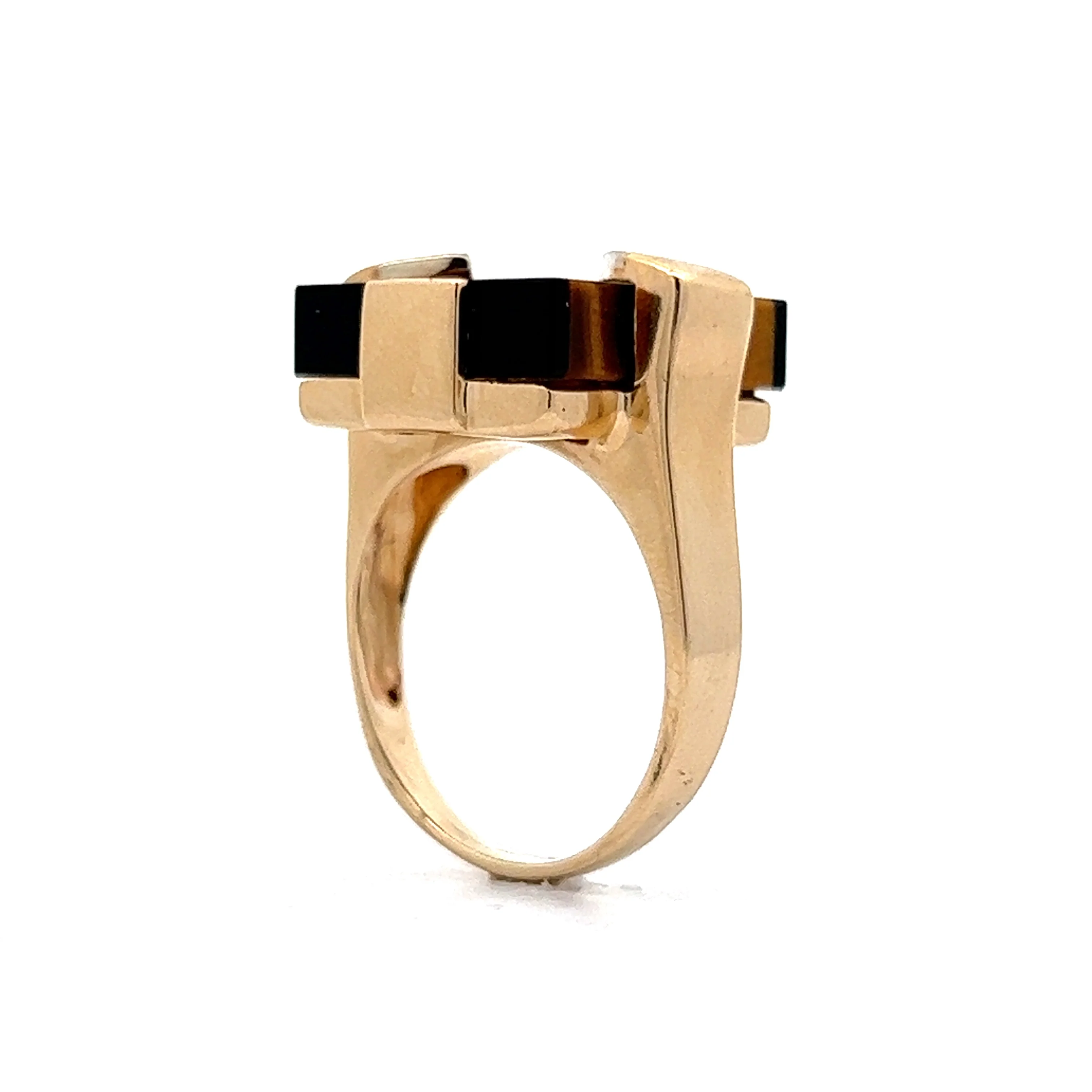.03 Vintage Mid-Century Right Hand Ring in 14k Yellow Gold - Image 5