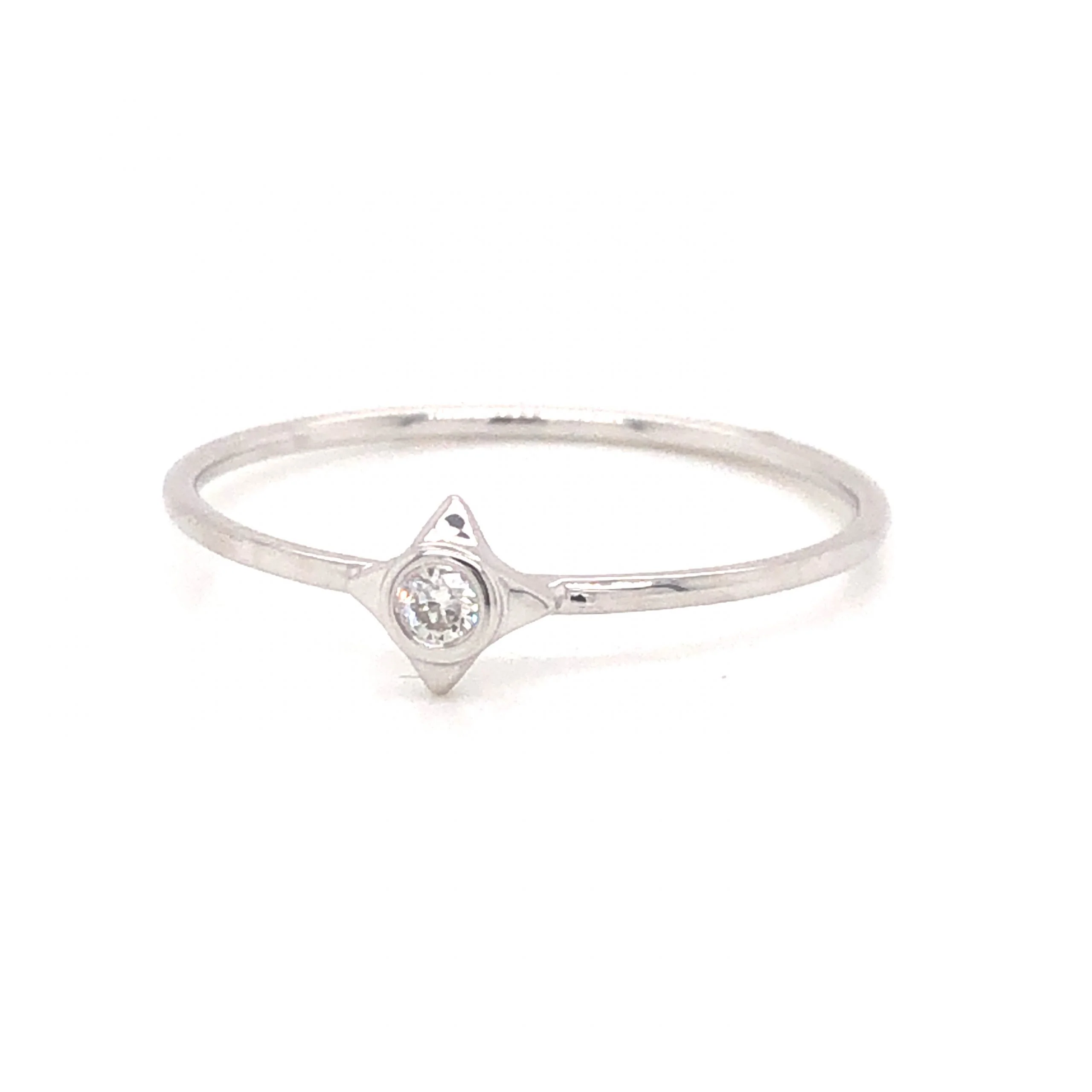 .03 Diamond Stacking Ring in 14k White Gold - Image 2
