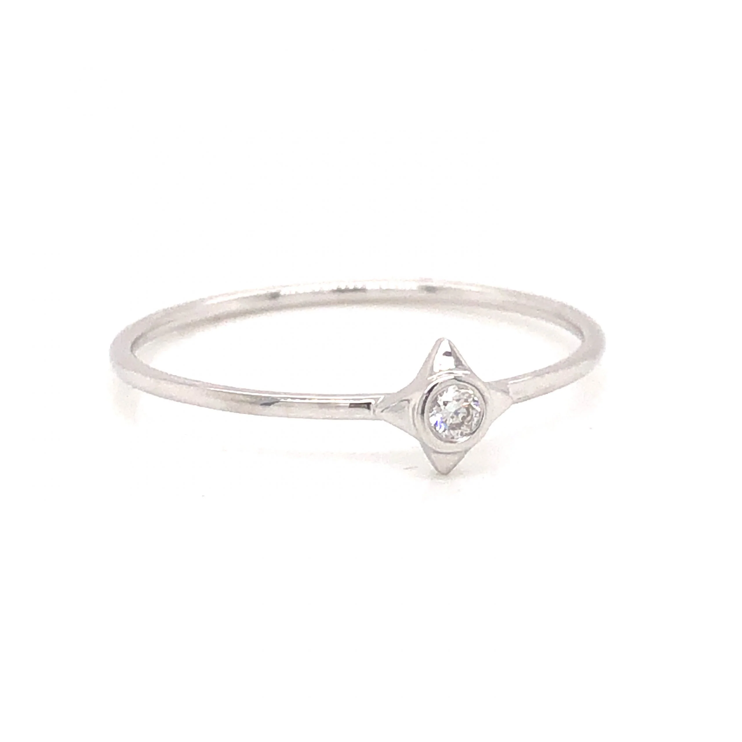 .03 Diamond Stacking Ring in 14k White Gold - Image 3