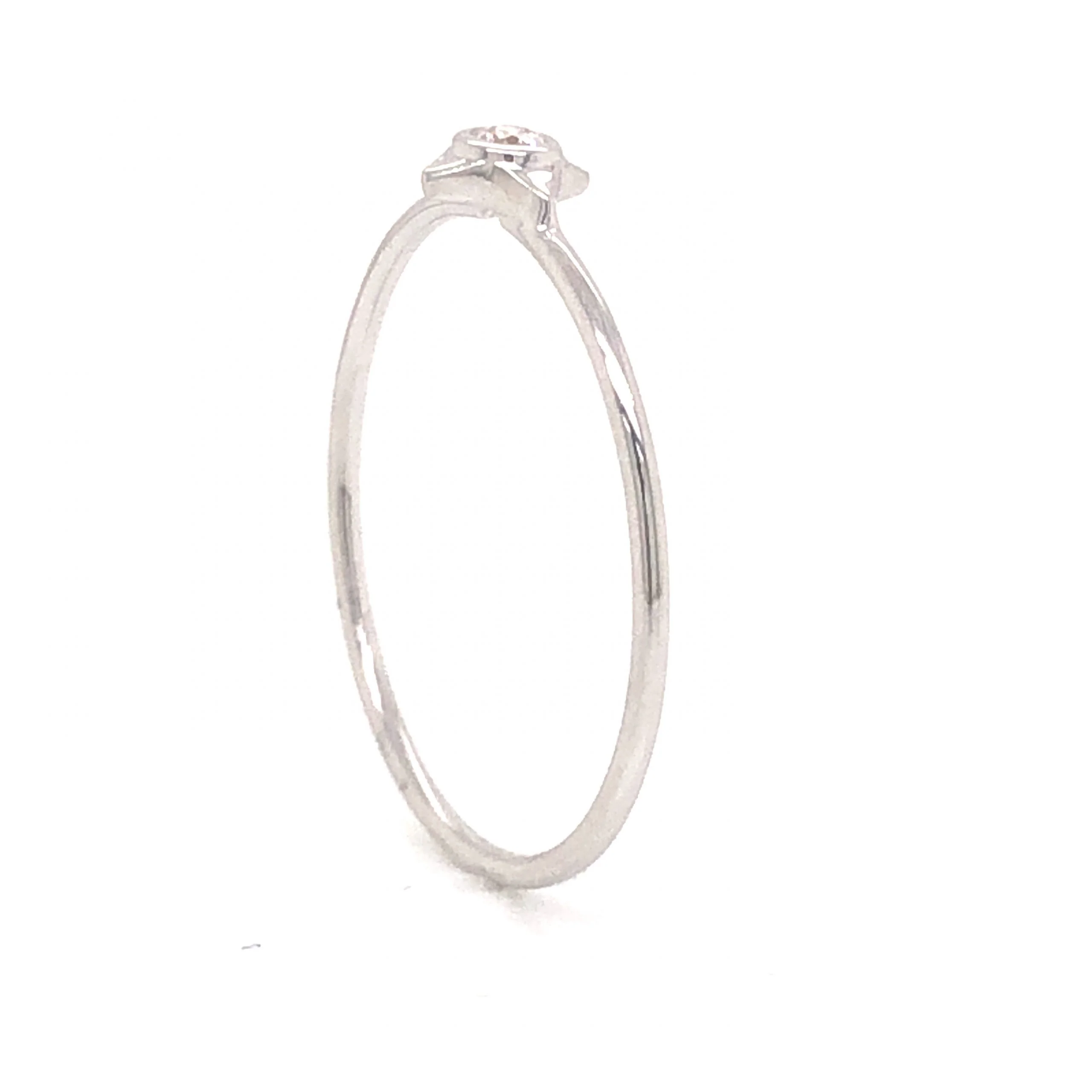 .03 Diamond Stacking Ring in 14k White Gold - Image 4