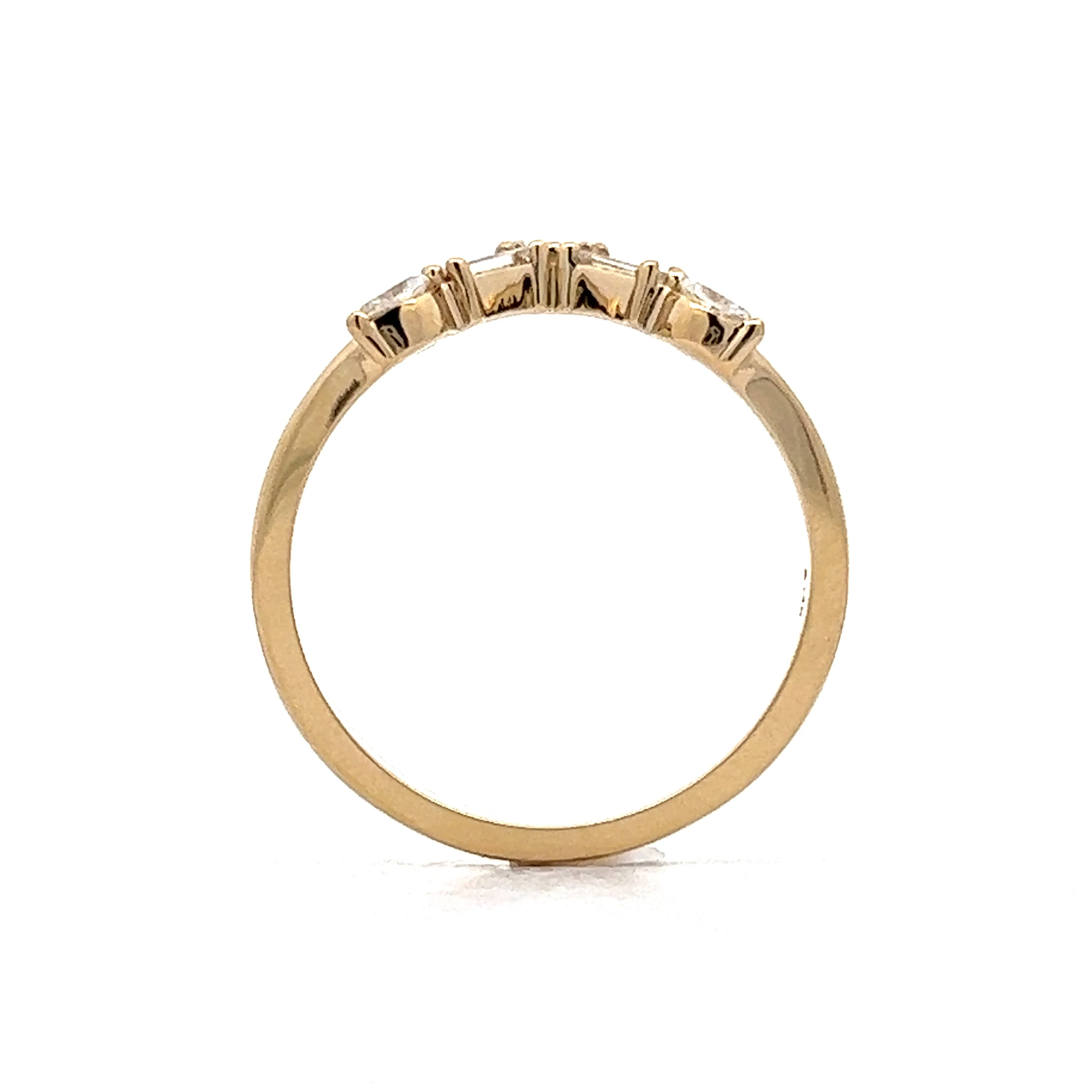 .31 V Shaped Contour Wedding Band in 14k Yellow Gold - Image 4