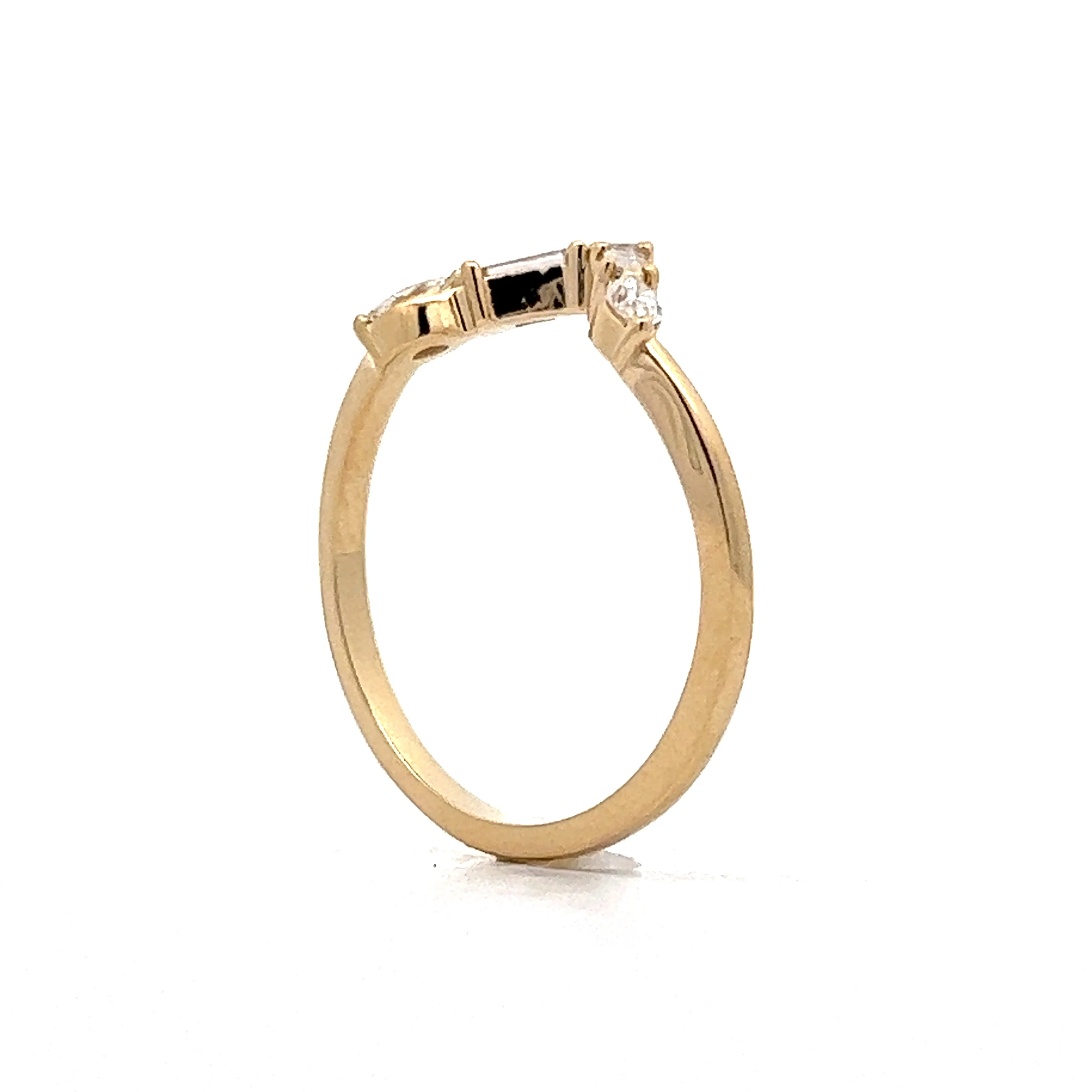 .31 V Shaped Contour Wedding Band in 14k Yellow Gold - Image 5