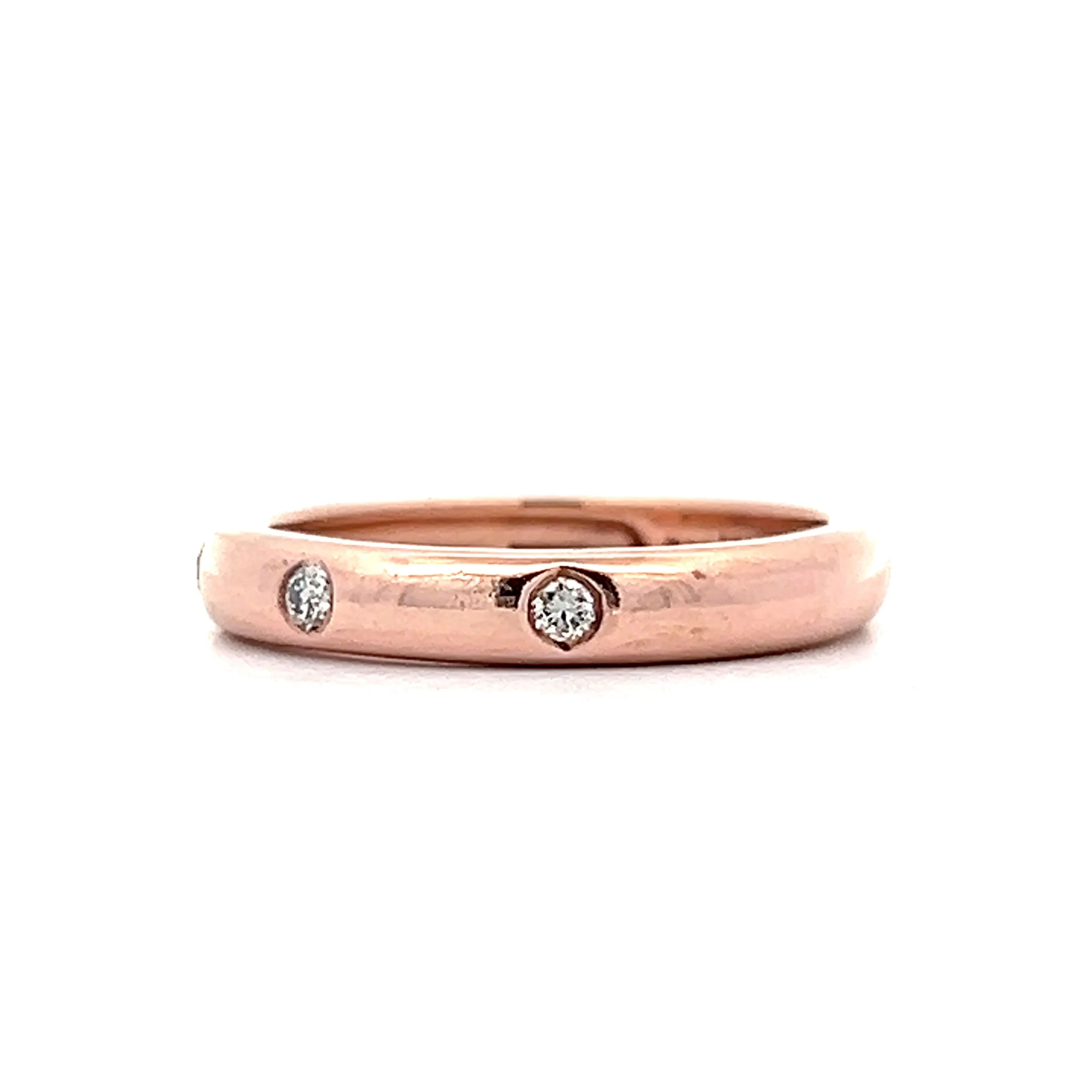 .03 Flush Set Diamond Band in 10k Rose Gold - Image 2