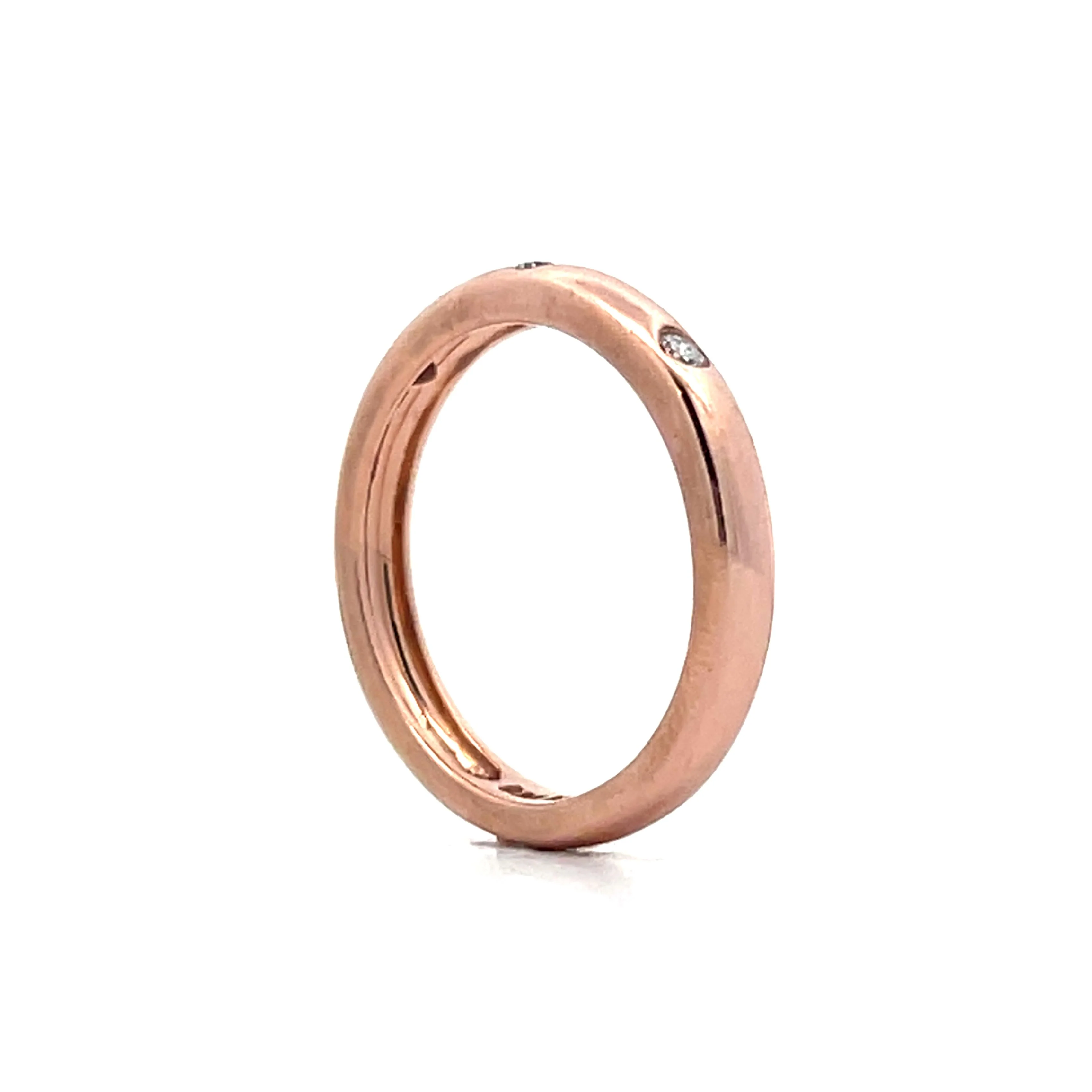.03 Flush Set Diamond Band in 10k Rose Gold - Image 5