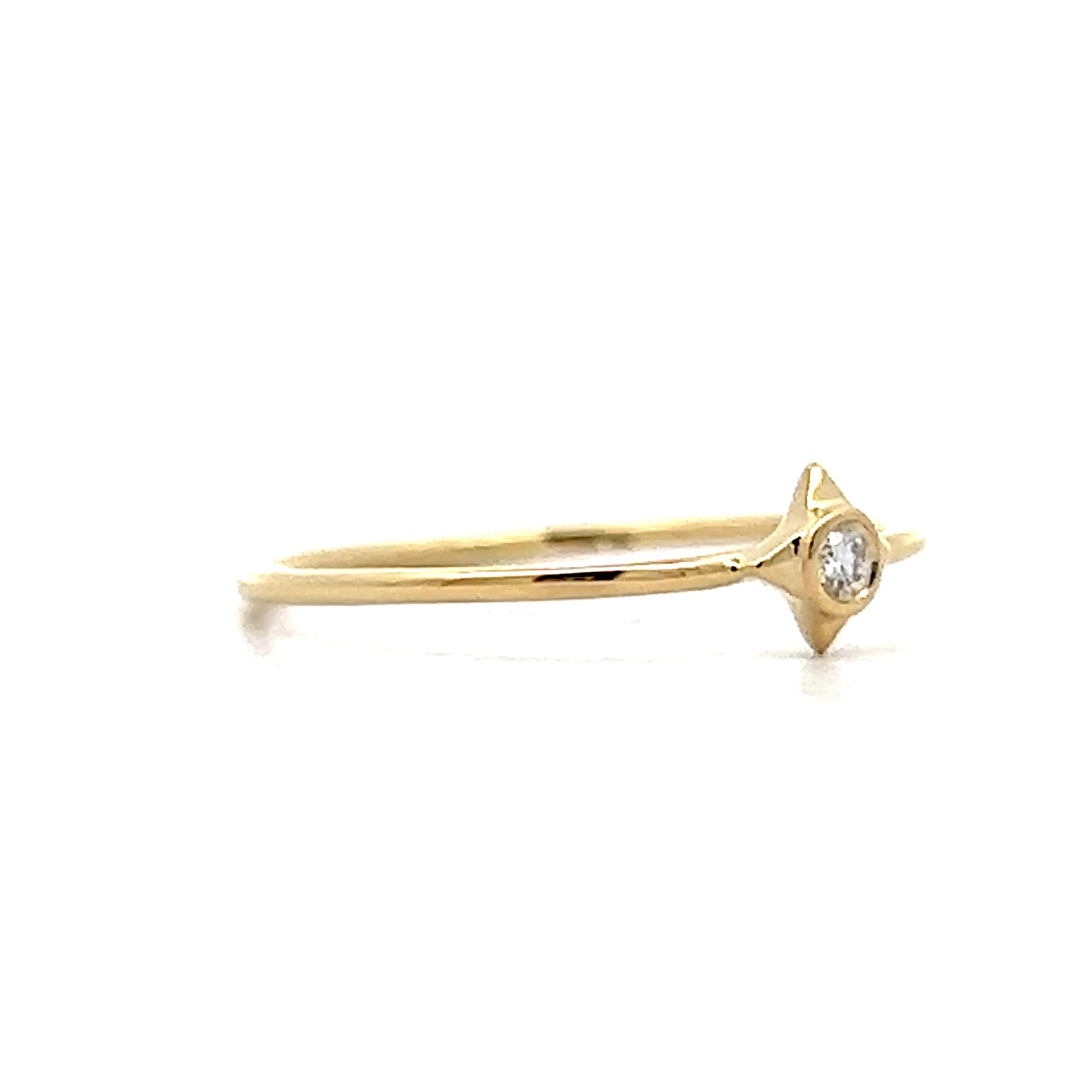 .03 Petite Diamond Band in 14k Yellow Gold - Image 3