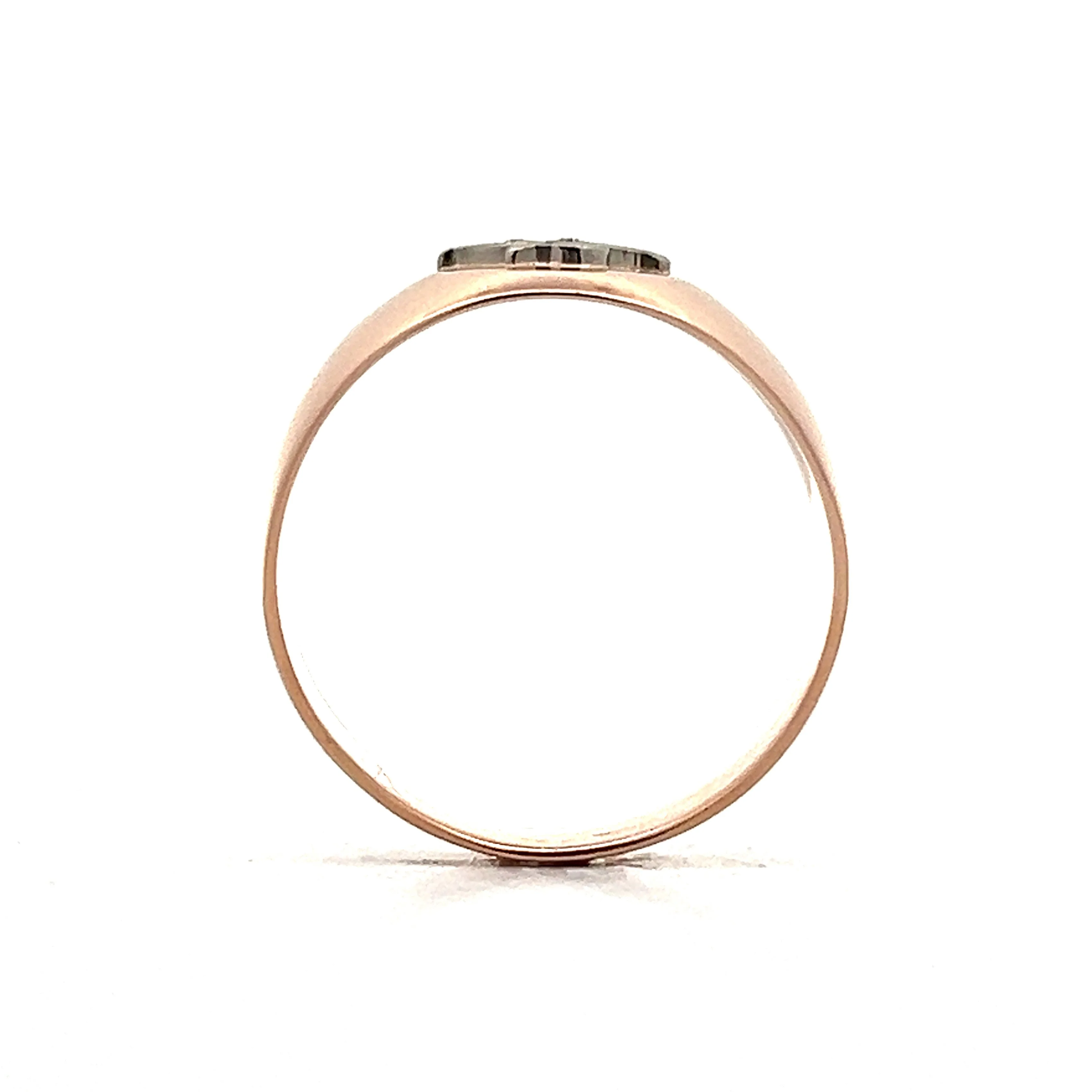 .03 Retro Diamond Leaf Ring in 14k Rose Gold - Image 4