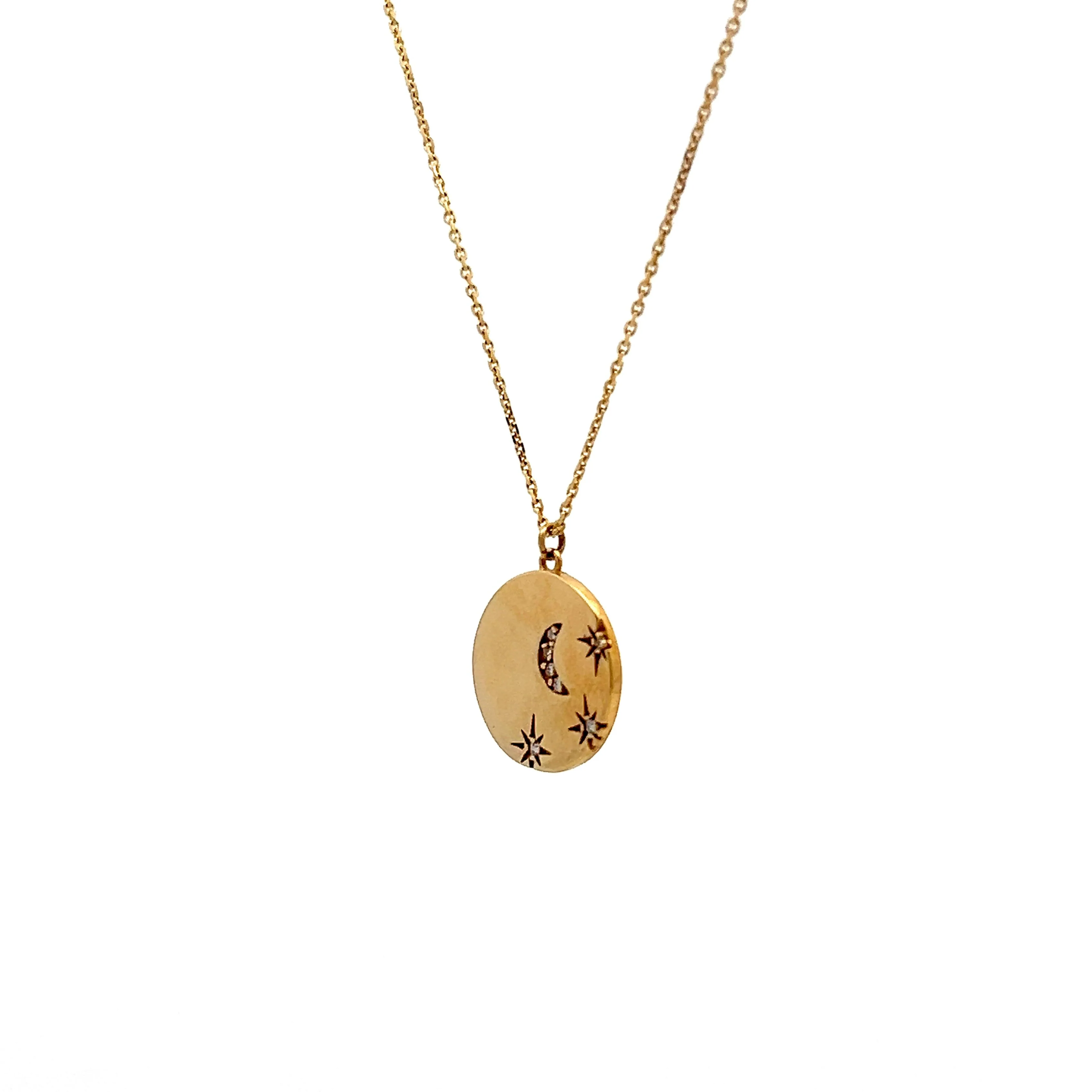 .035 Diamond Celestial Pendant in 14k Yellow Gold - Image 2