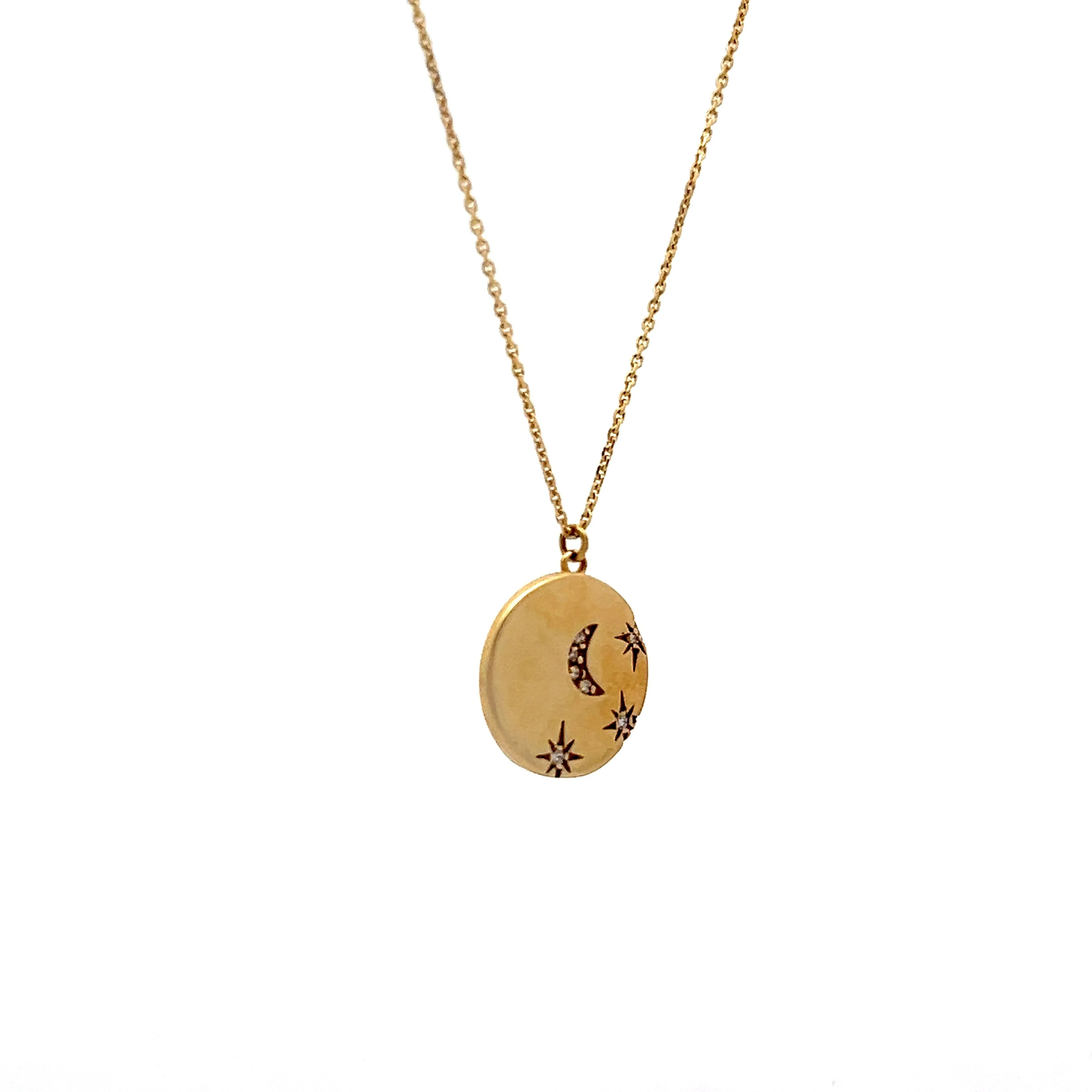 .035 Diamond Celestial Pendant in 14k Yellow Gold - Image 3