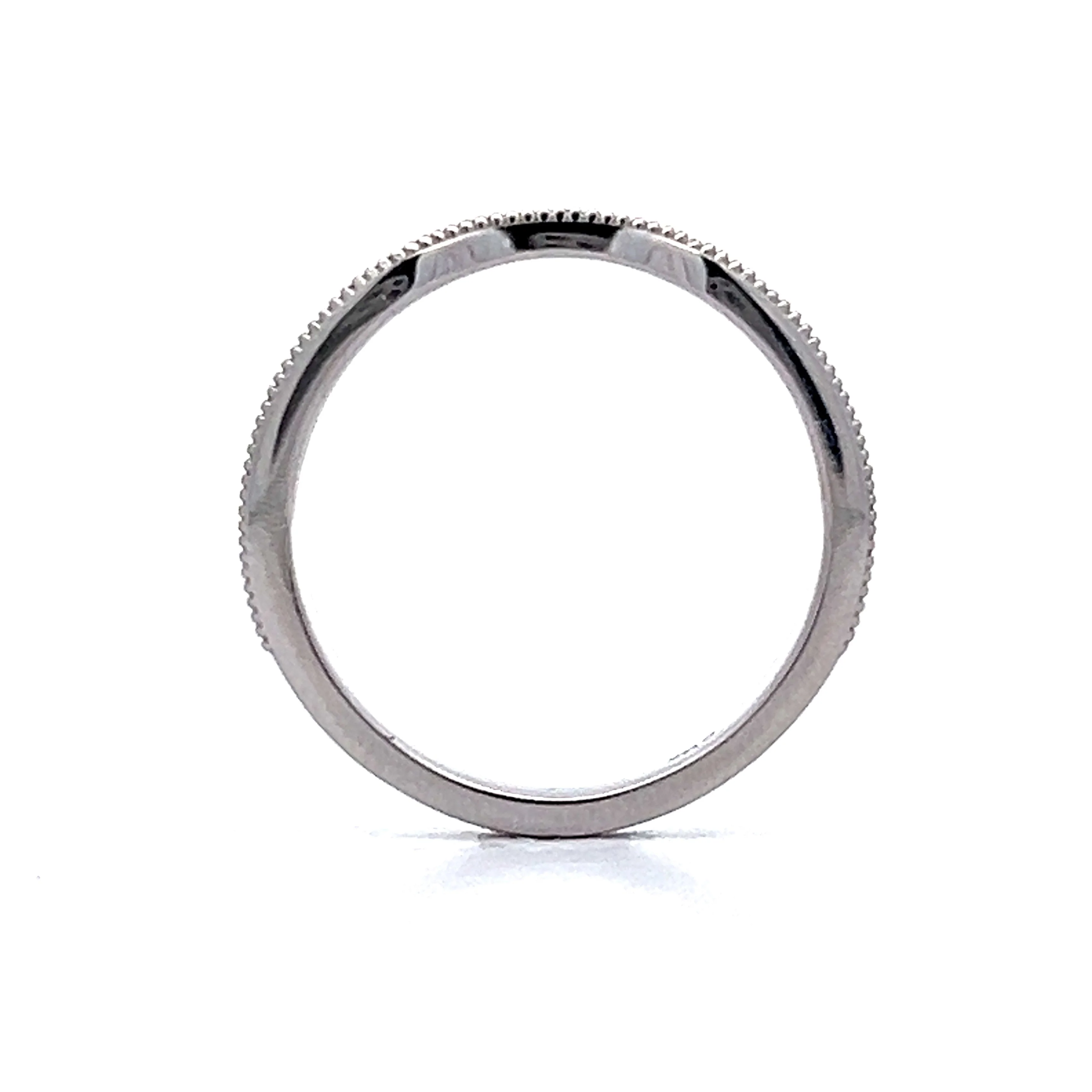 .04 Diamond Contour Wedding Band in 14k White Gold - Image 4