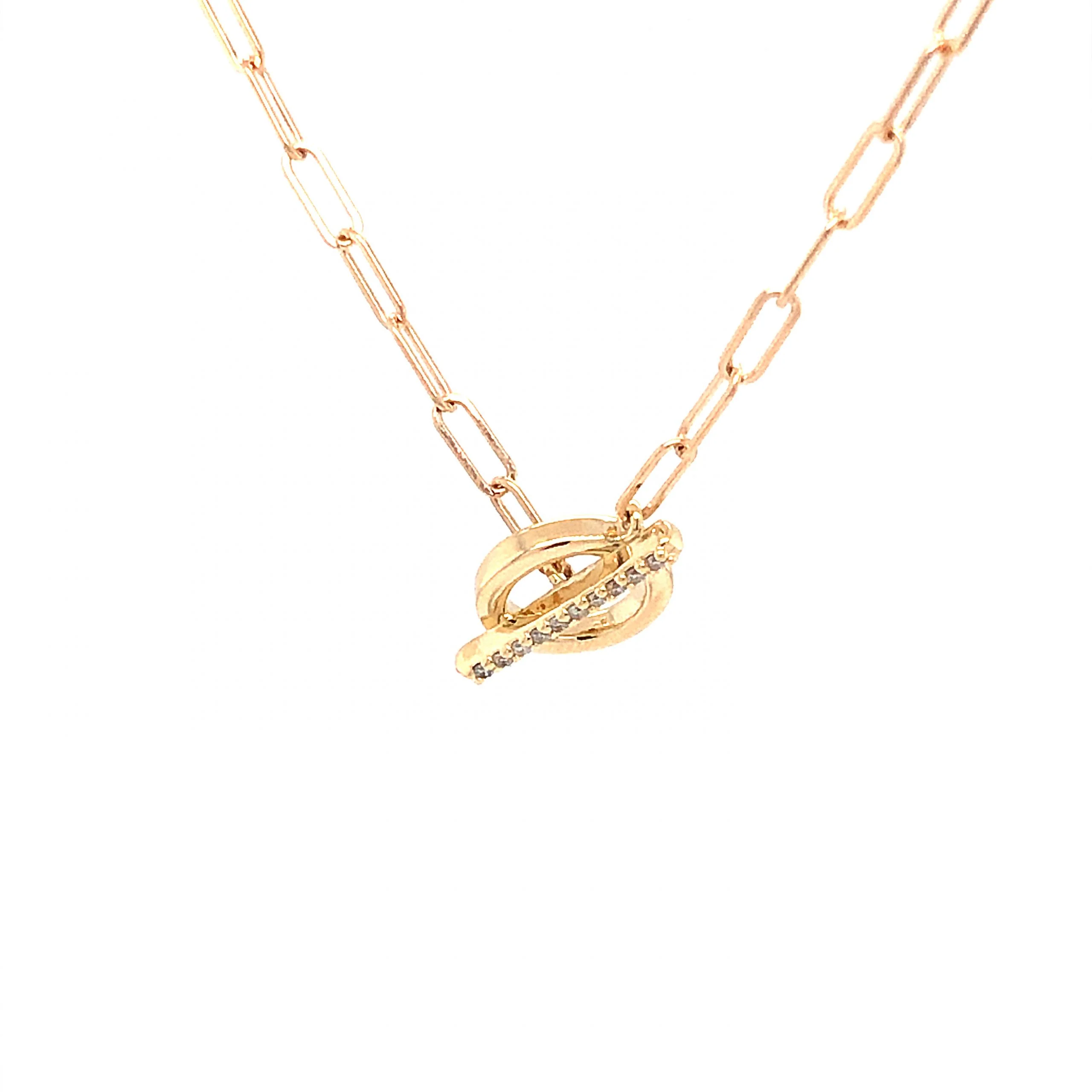 .04 Diamond Toggle Necklace in 14K Yellow Gold - Image 2