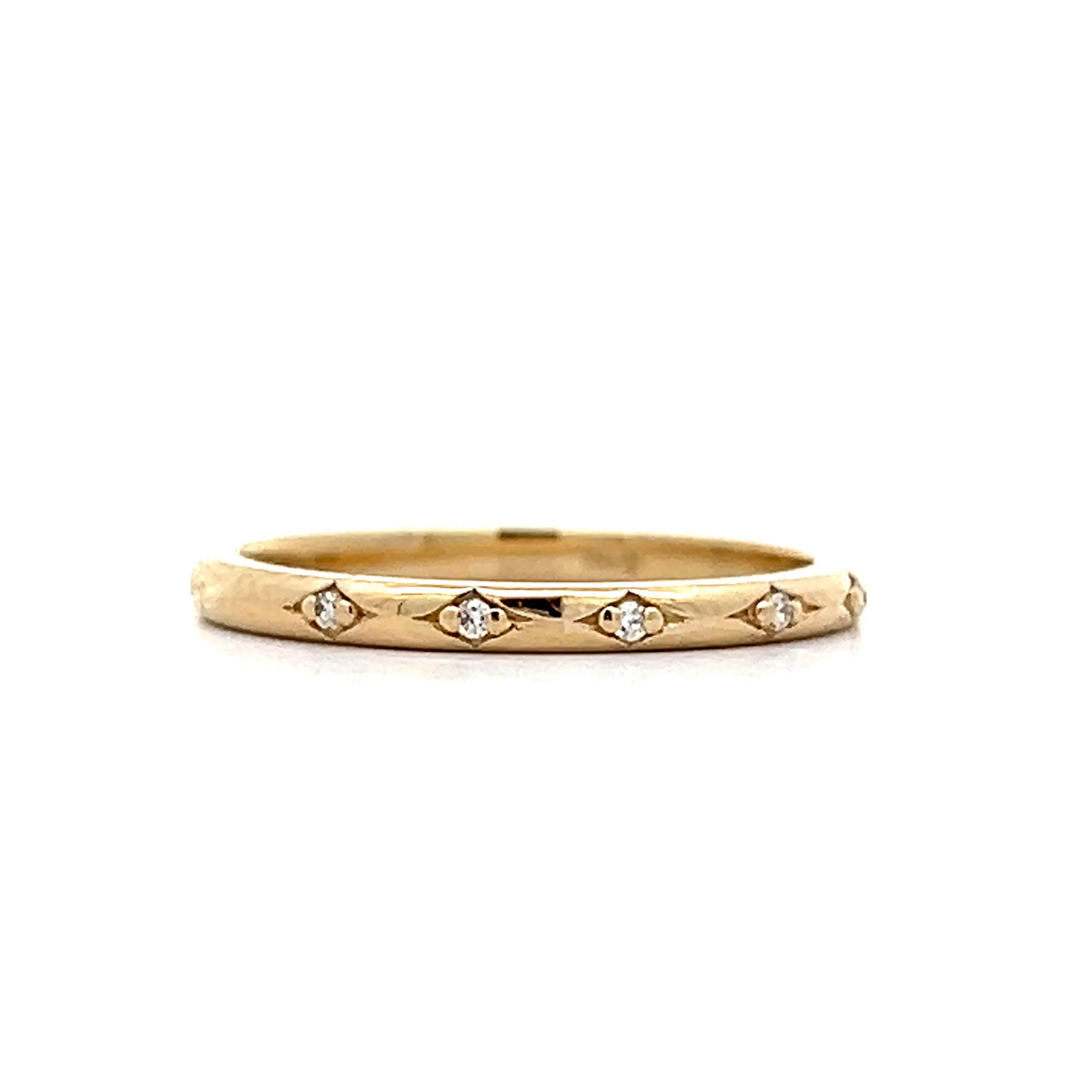 .04 Flush Set Diamond Wedding Band in 14k Yellow Gold - Image 3