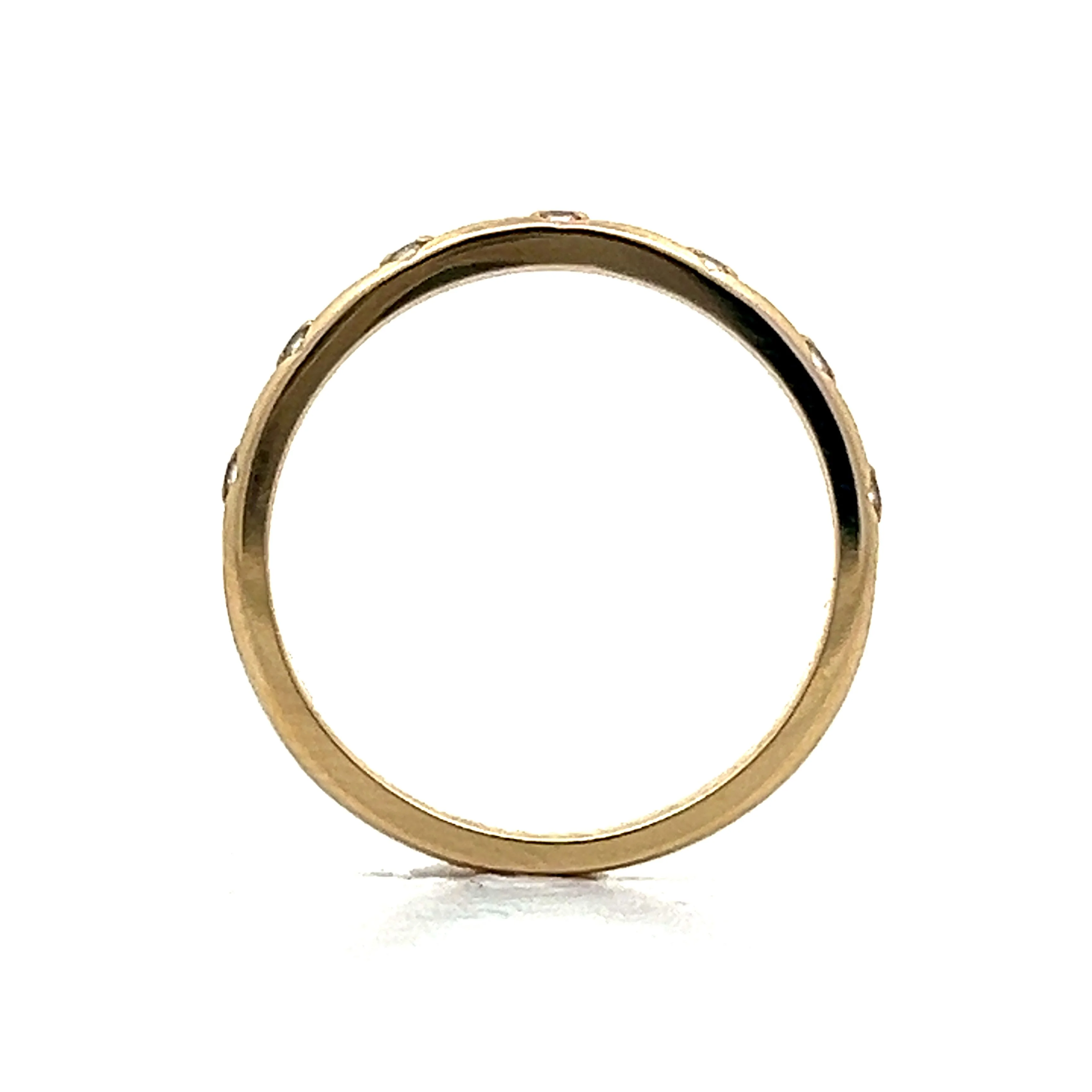 .04 Flush Set Diamond Wedding Band in 14k Yellow Gold - Image 4