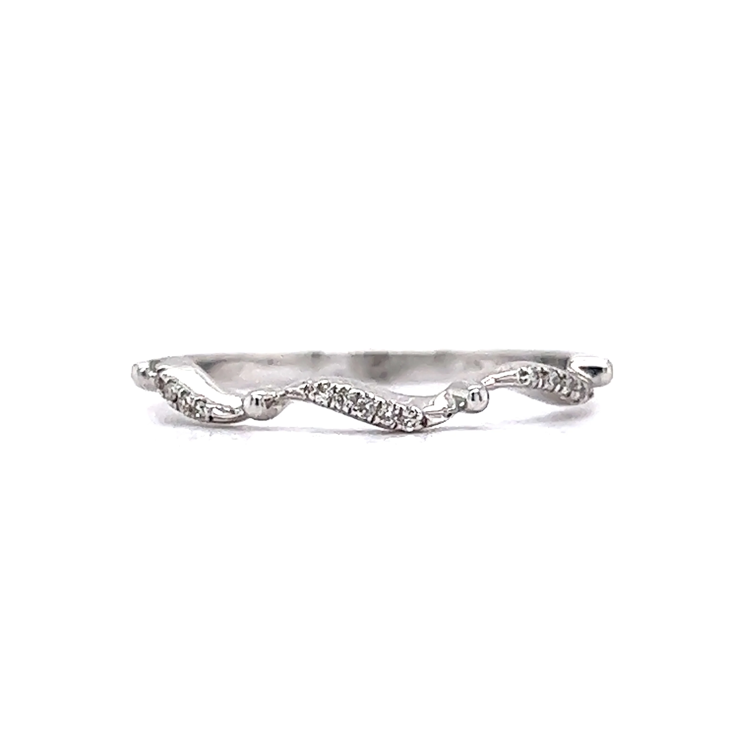 .04 Unique Pave Diamond Band in 14k White Gold