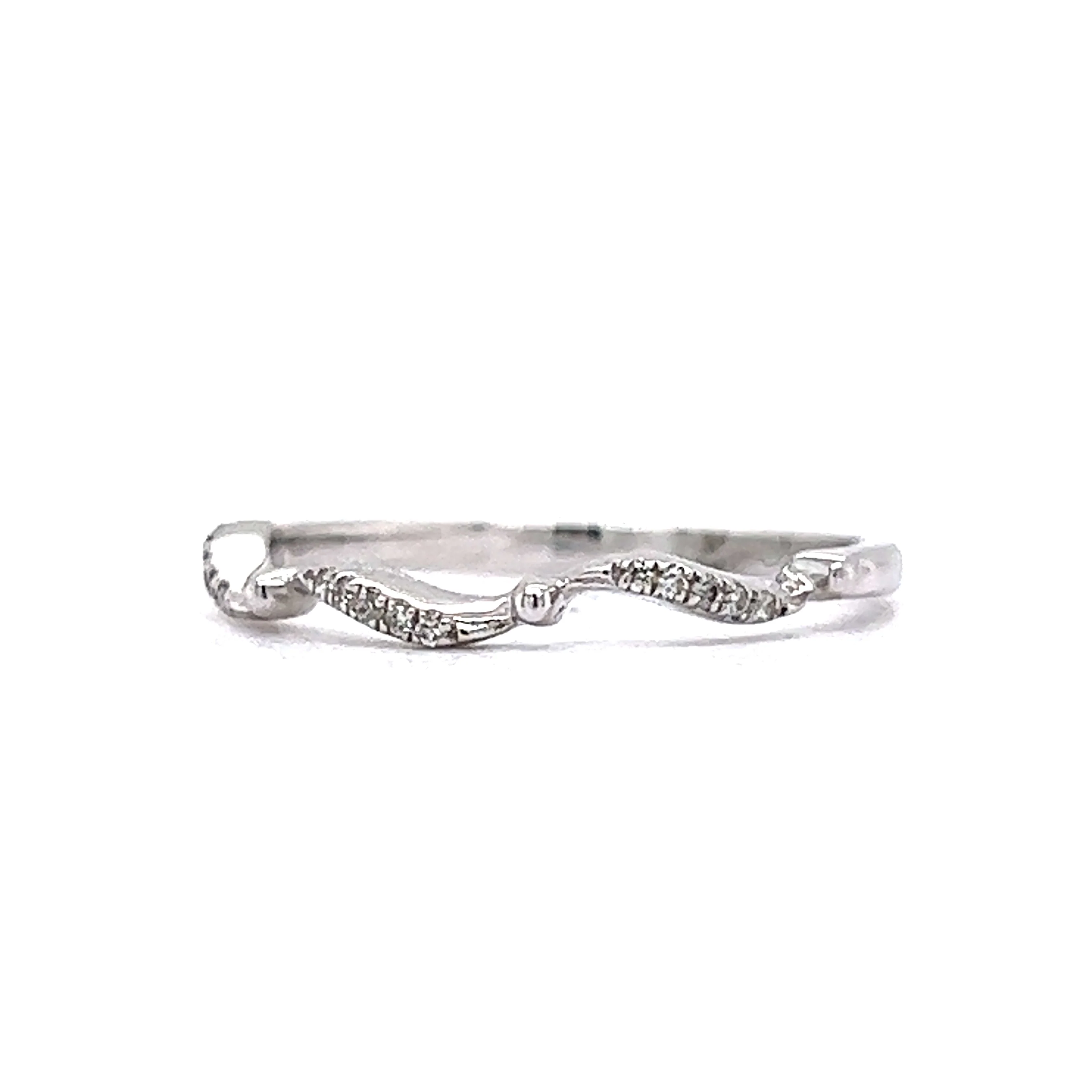 .04 Unique Pave Diamond Band in 14k White Gold - Image 2