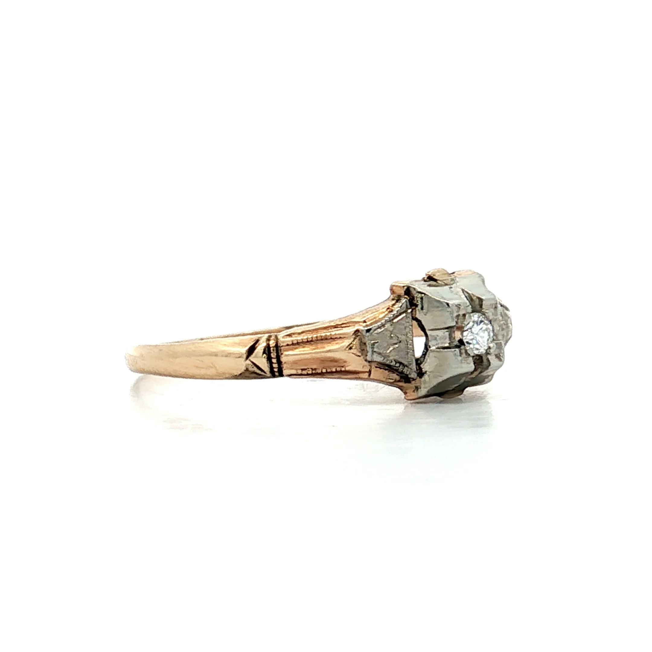 .04 Vintage Retro Diamond Engagement Ring 10k - Image 3