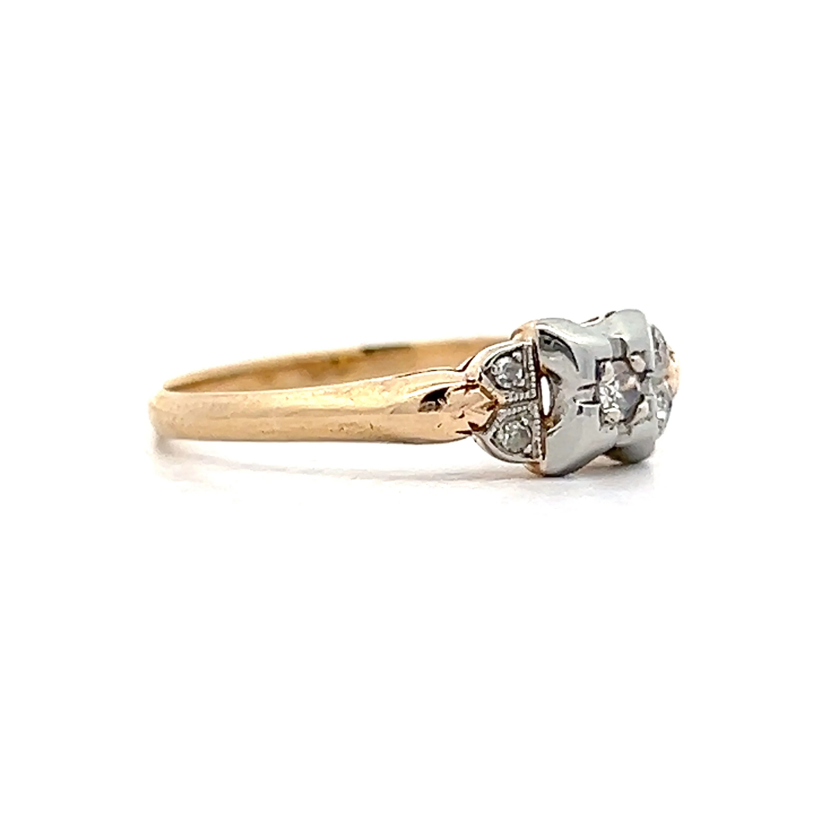 .04 Vintage Retro Engagement Ring in 14k - Image 3