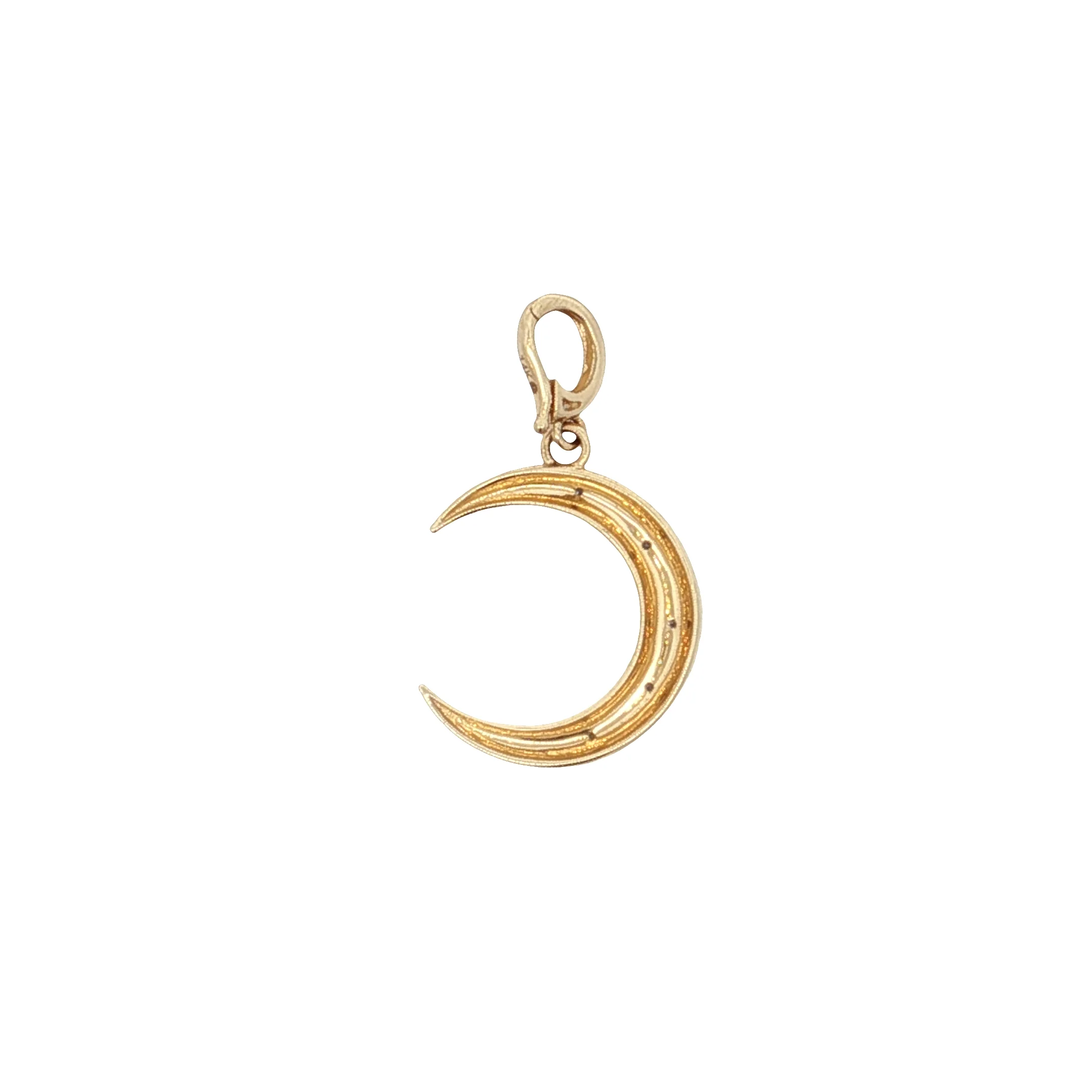 .05 Diamond Crescent Moon Charm in 14k Yellow Gold - Image 2