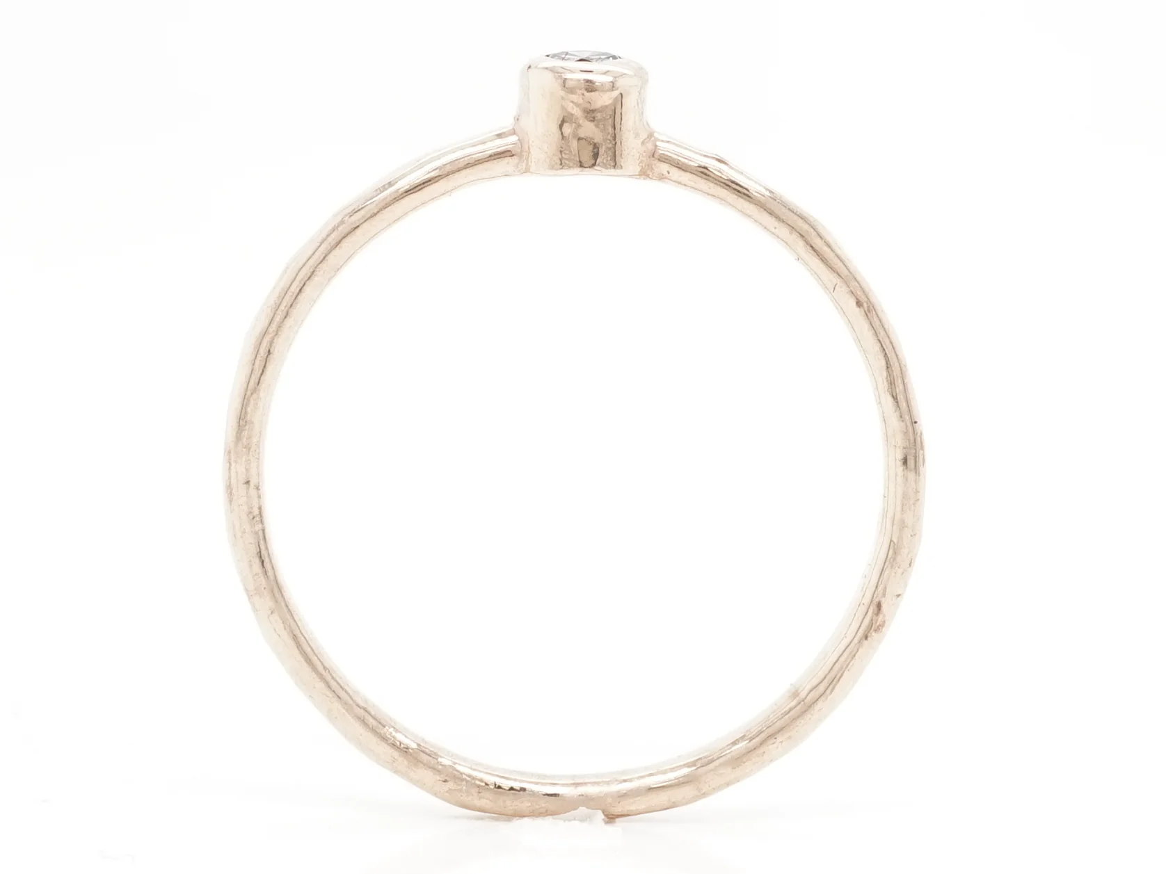 .05 Single Diamond Stacking Band in 14k Rose Gold - Image 3