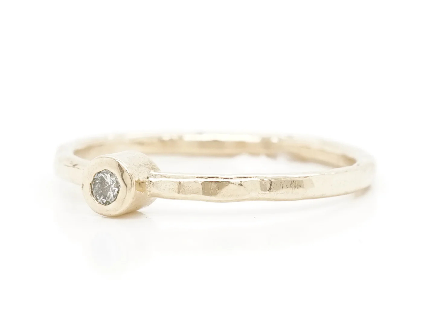 .05 Solitaire Diamond Stacking Band in 14k Yellow Gold - Image 2