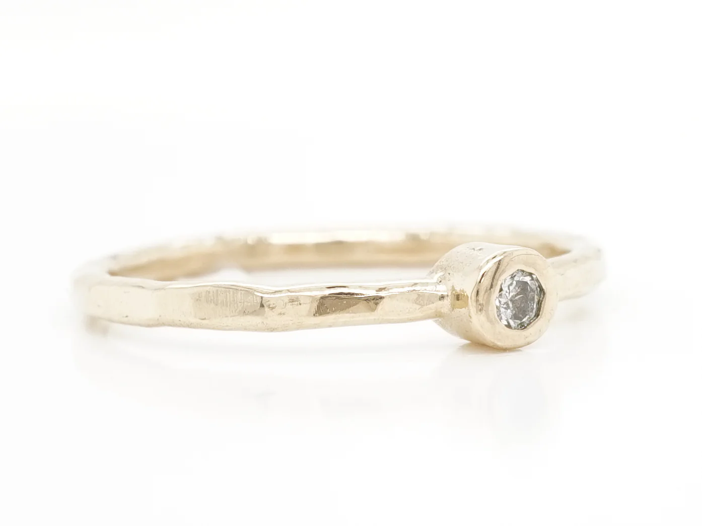 .05 Solitaire Diamond Stacking Band in 14k Yellow Gold - Image 3