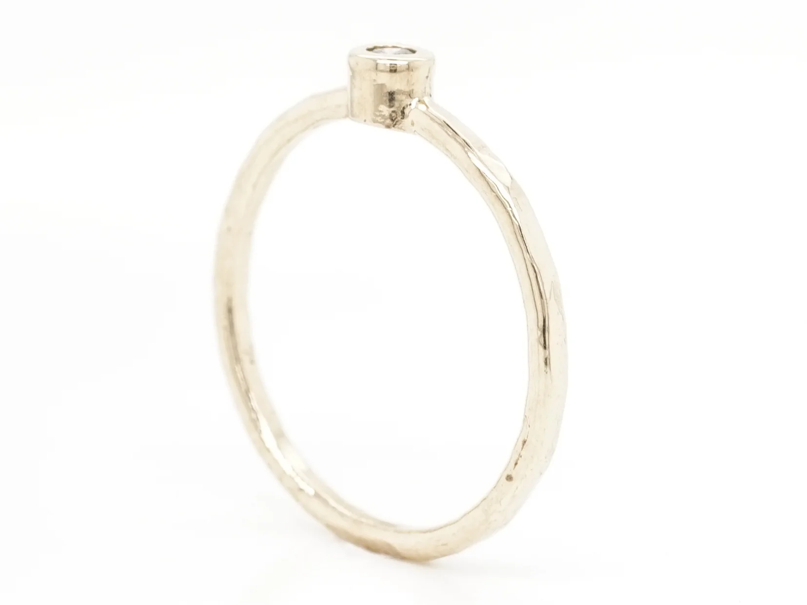 .05 Solitaire Diamond Stacking Band in 14k Yellow Gold - Image 5
