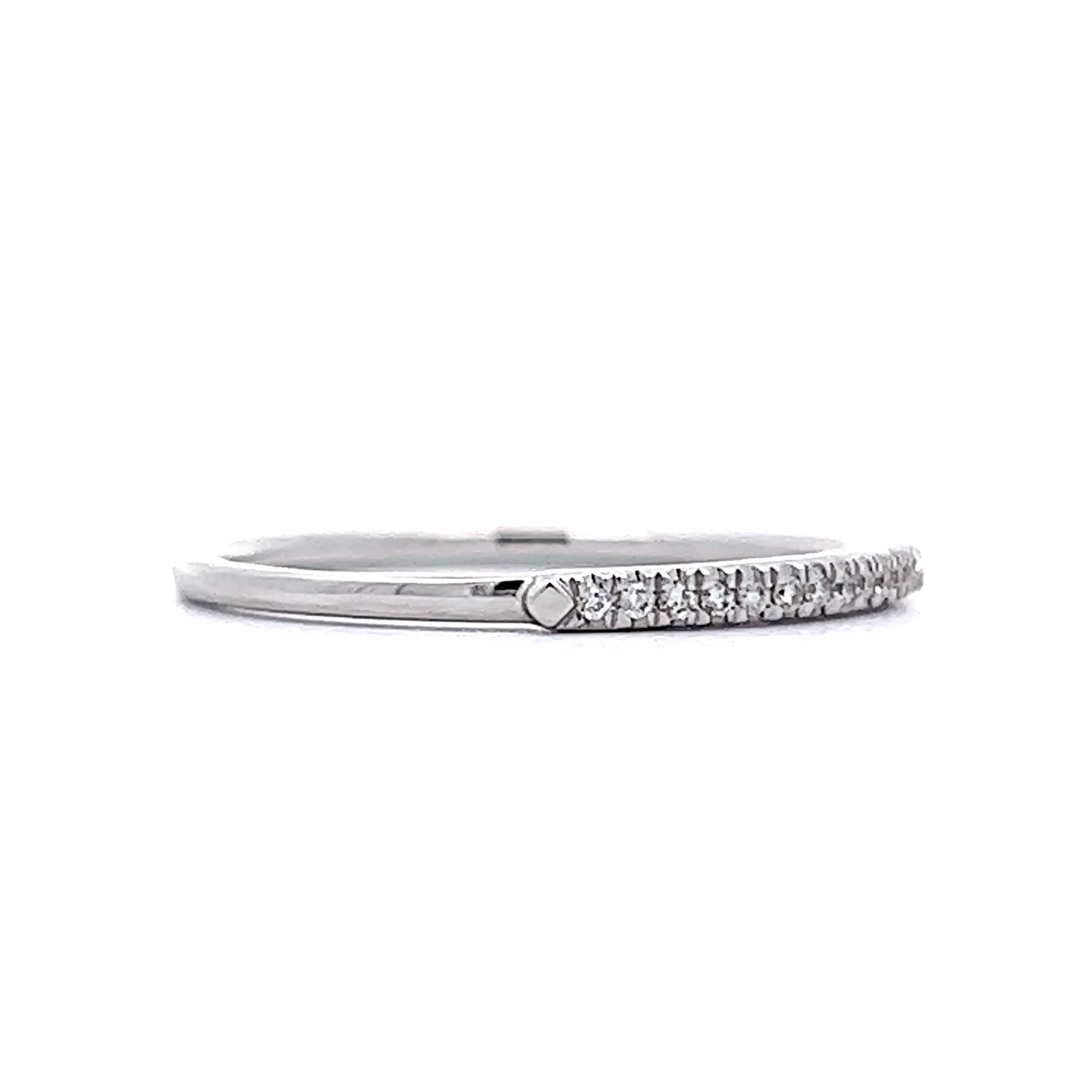 .05 Thin Diamond Stacking Band in 14k White Gold - Image 3