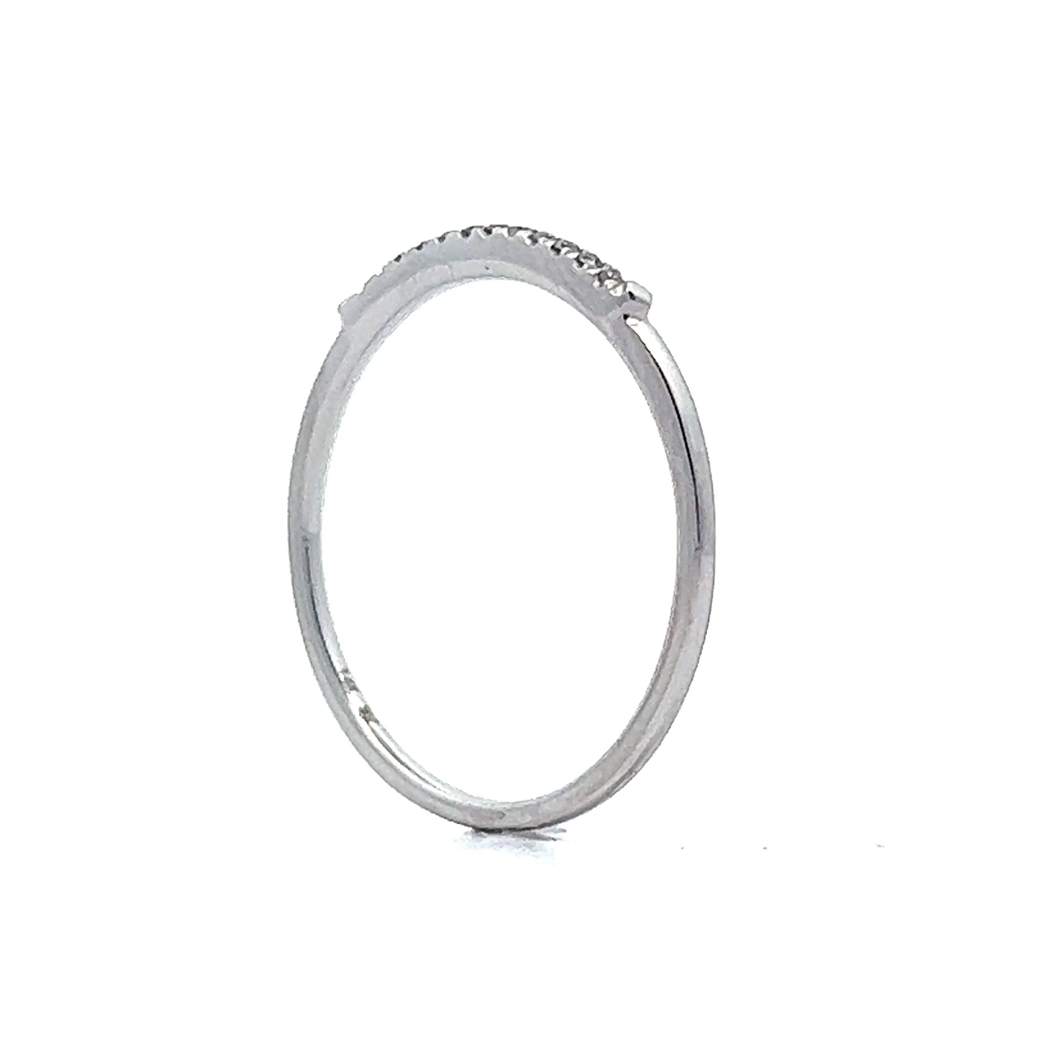 .05 Thin Diamond Stacking Band in 14k White Gold - Image 5