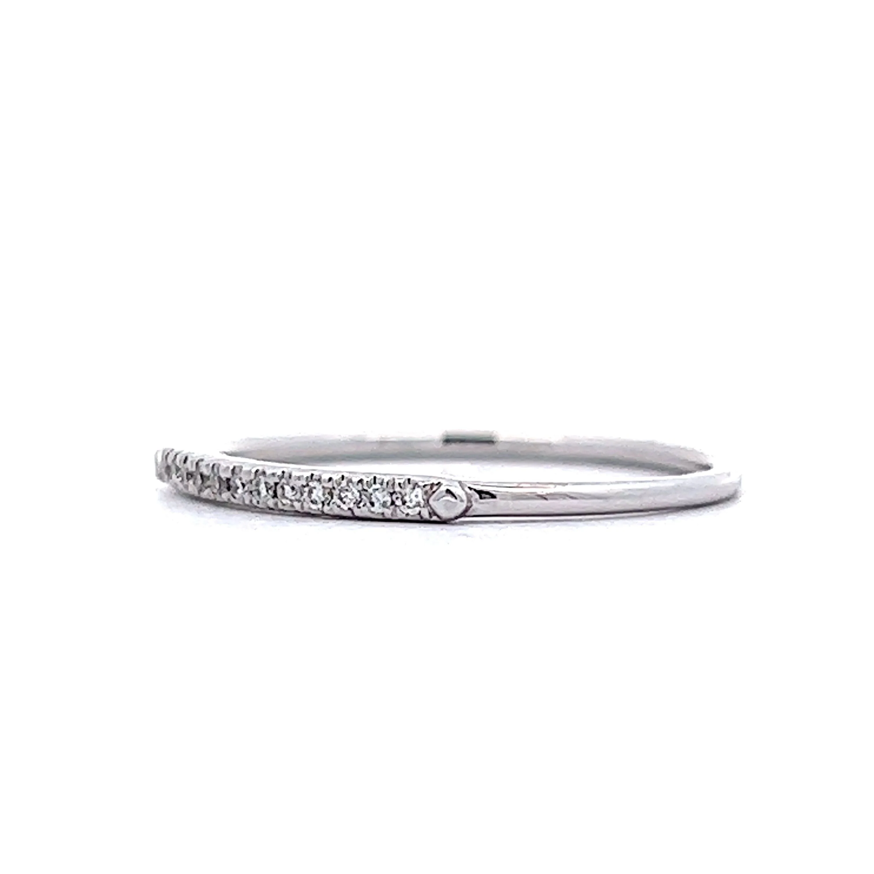 .05 Thin Modern Diamond Stacking Band in 14k White Gold - Image 2