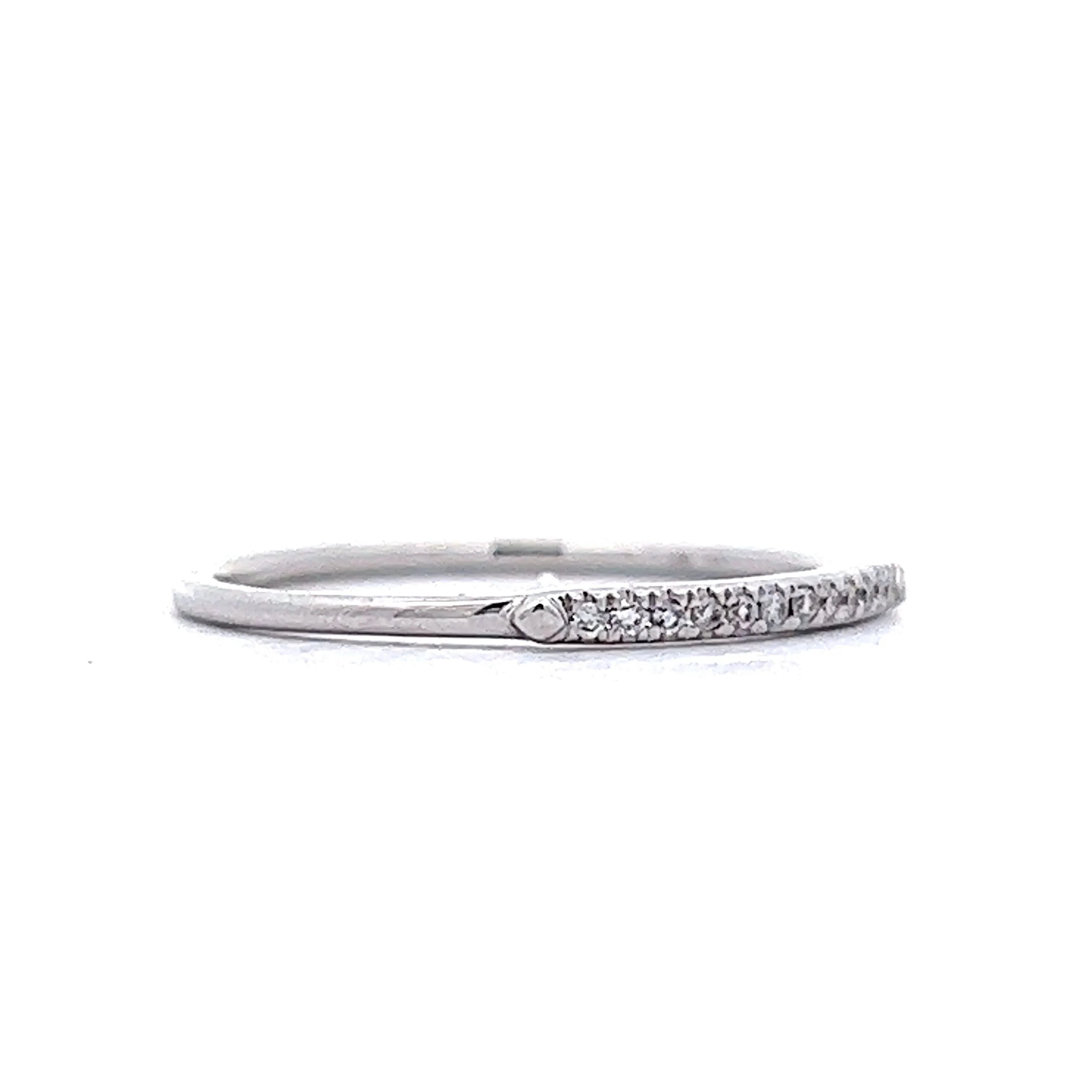 .05 Thin Modern Diamond Stacking Band in 14k White Gold - Image 3