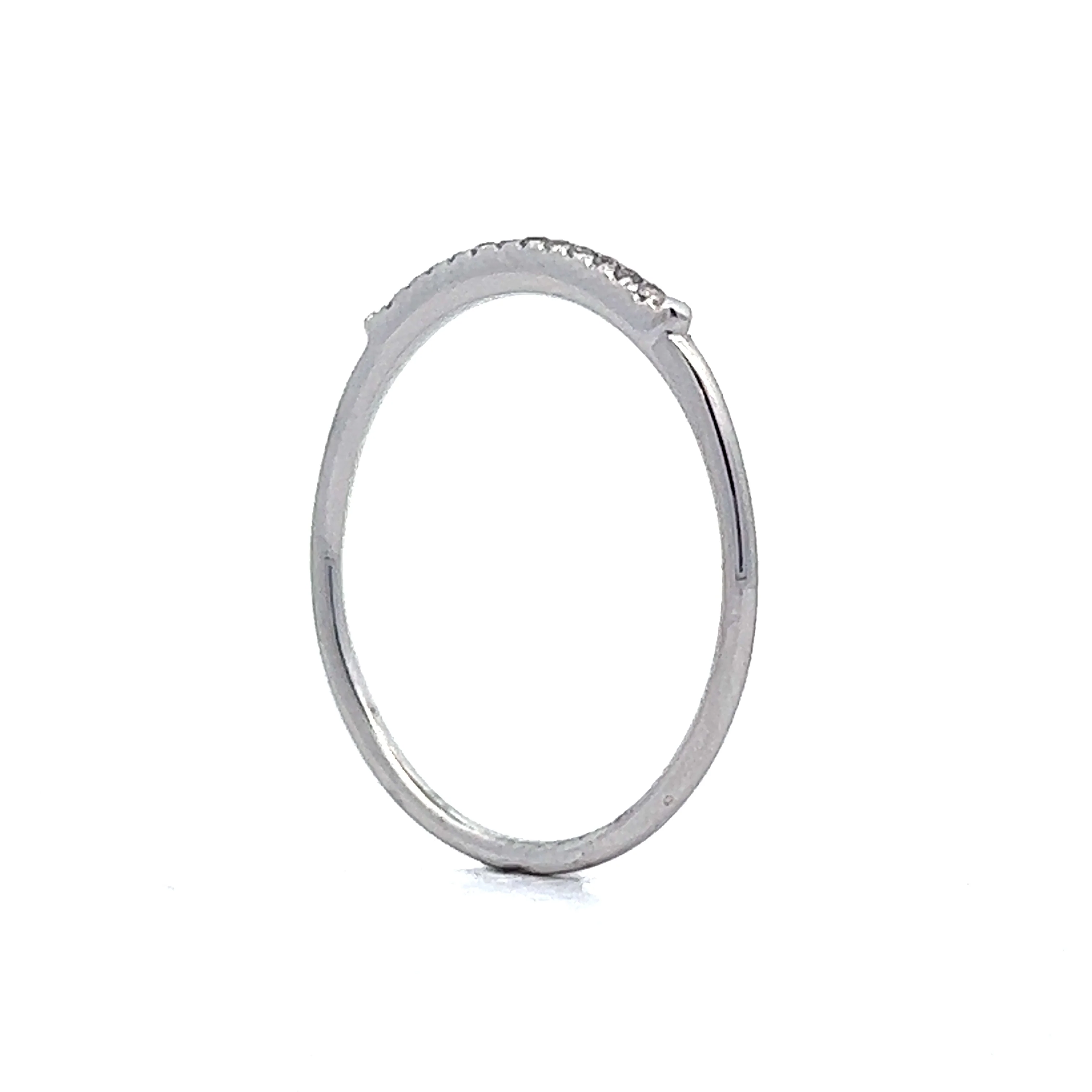 .05 Thin Modern Diamond Stacking Band in 14k White Gold - Image 5