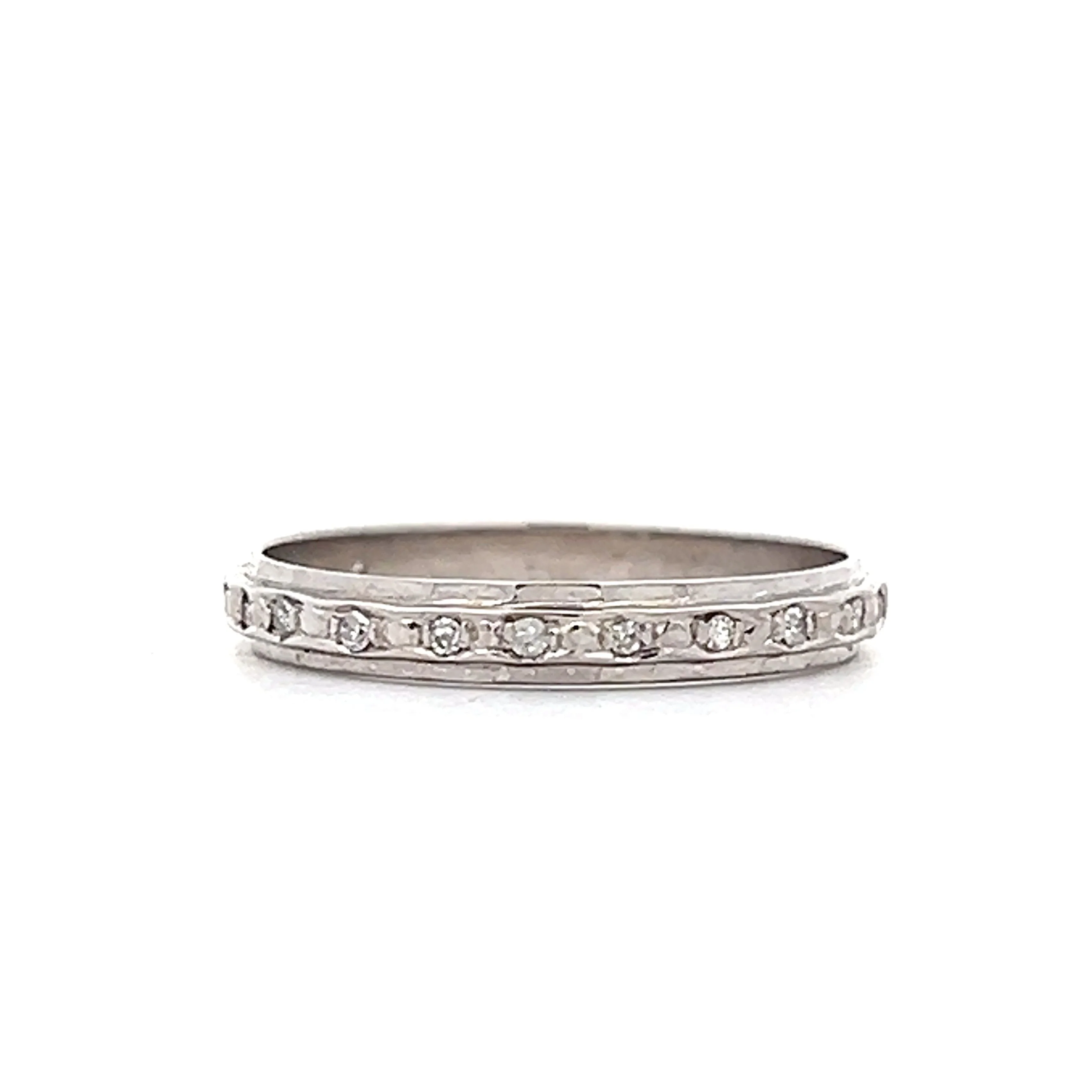 .05 Vintage Mid-Century Eternity Wedding Band in 14k