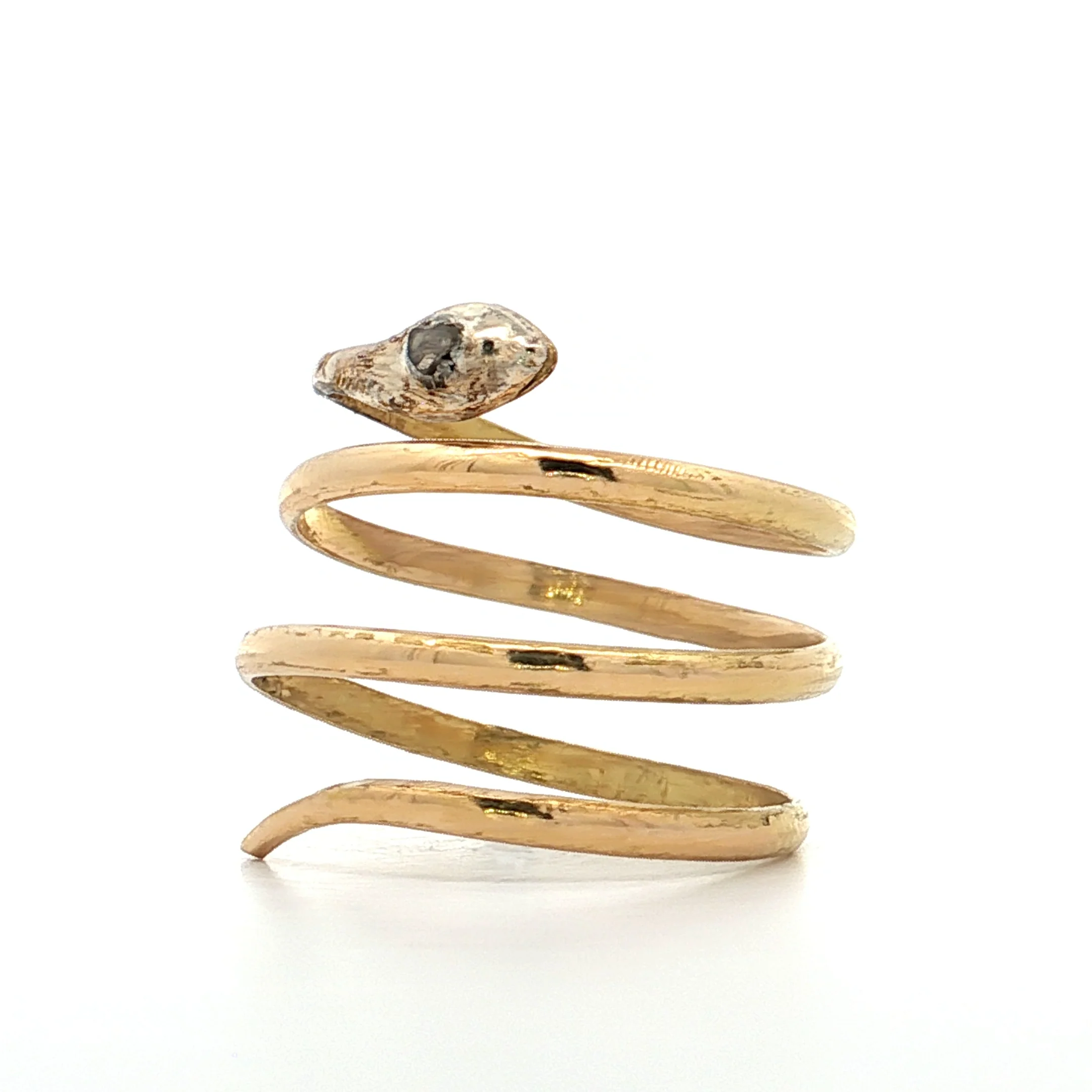 .06 Antique Victorian Diamond Snake Cocktail Ring 18k - Image 2