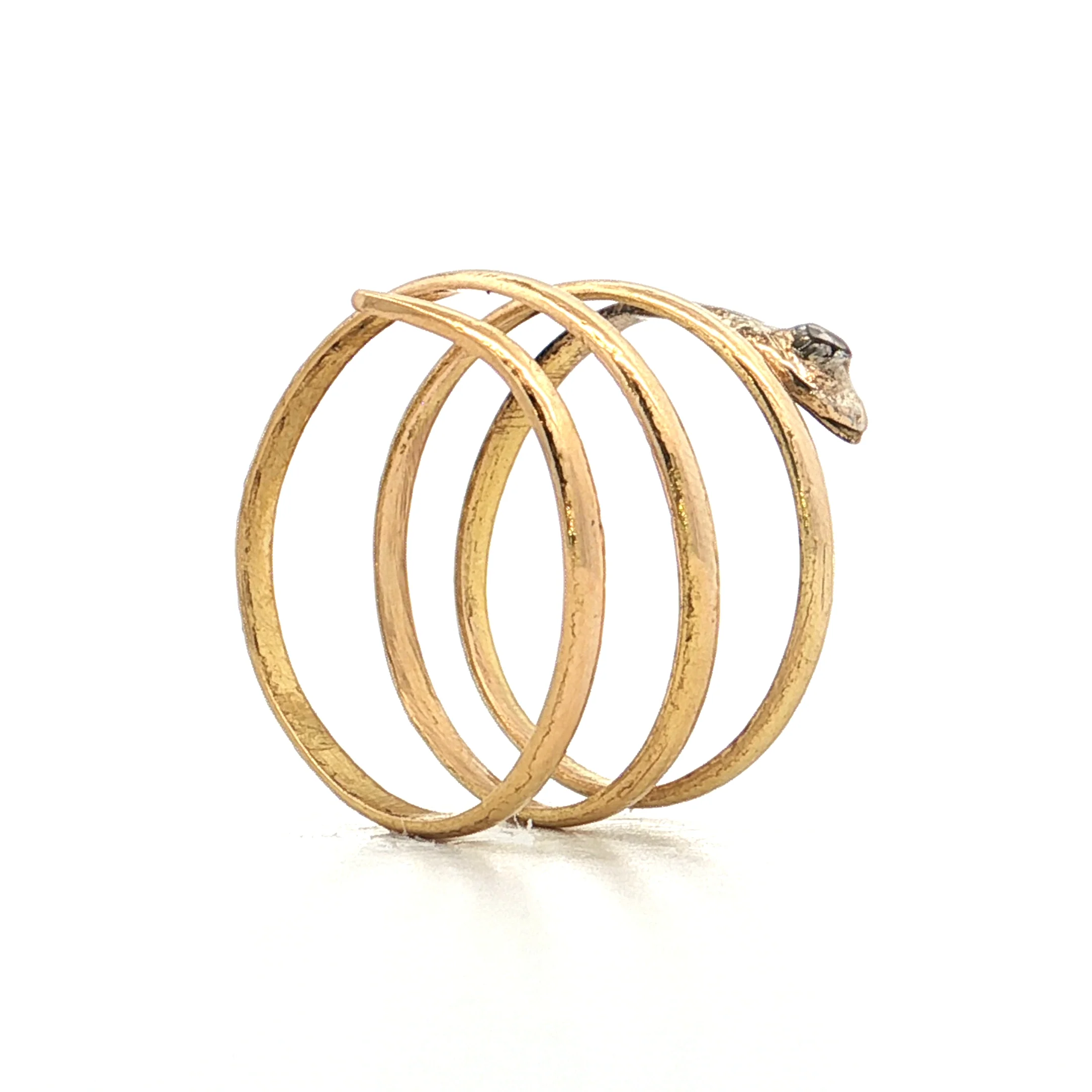 .06 Antique Victorian Diamond Snake Cocktail Ring 18k - Image 4