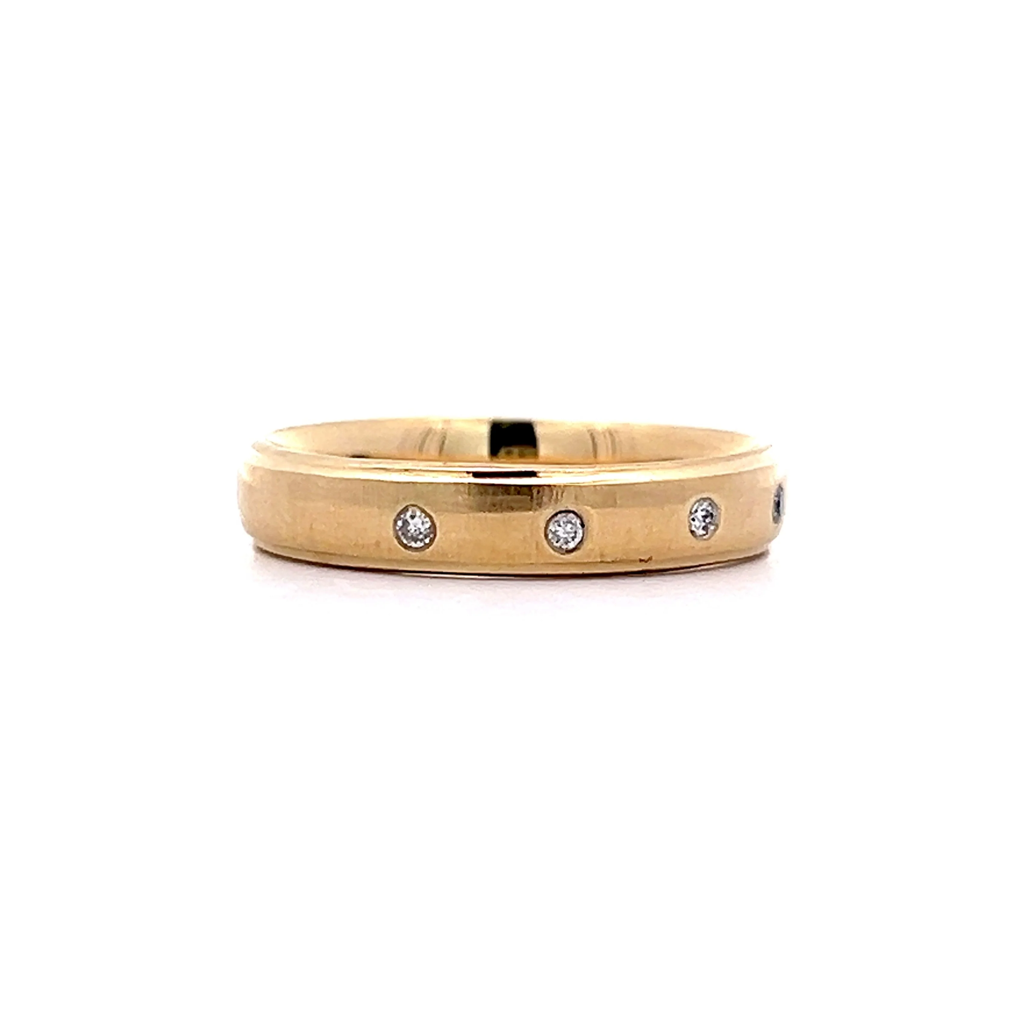 .06 Bezel Diamond Stacking Ring in 14k Yellow Gold - Image 3