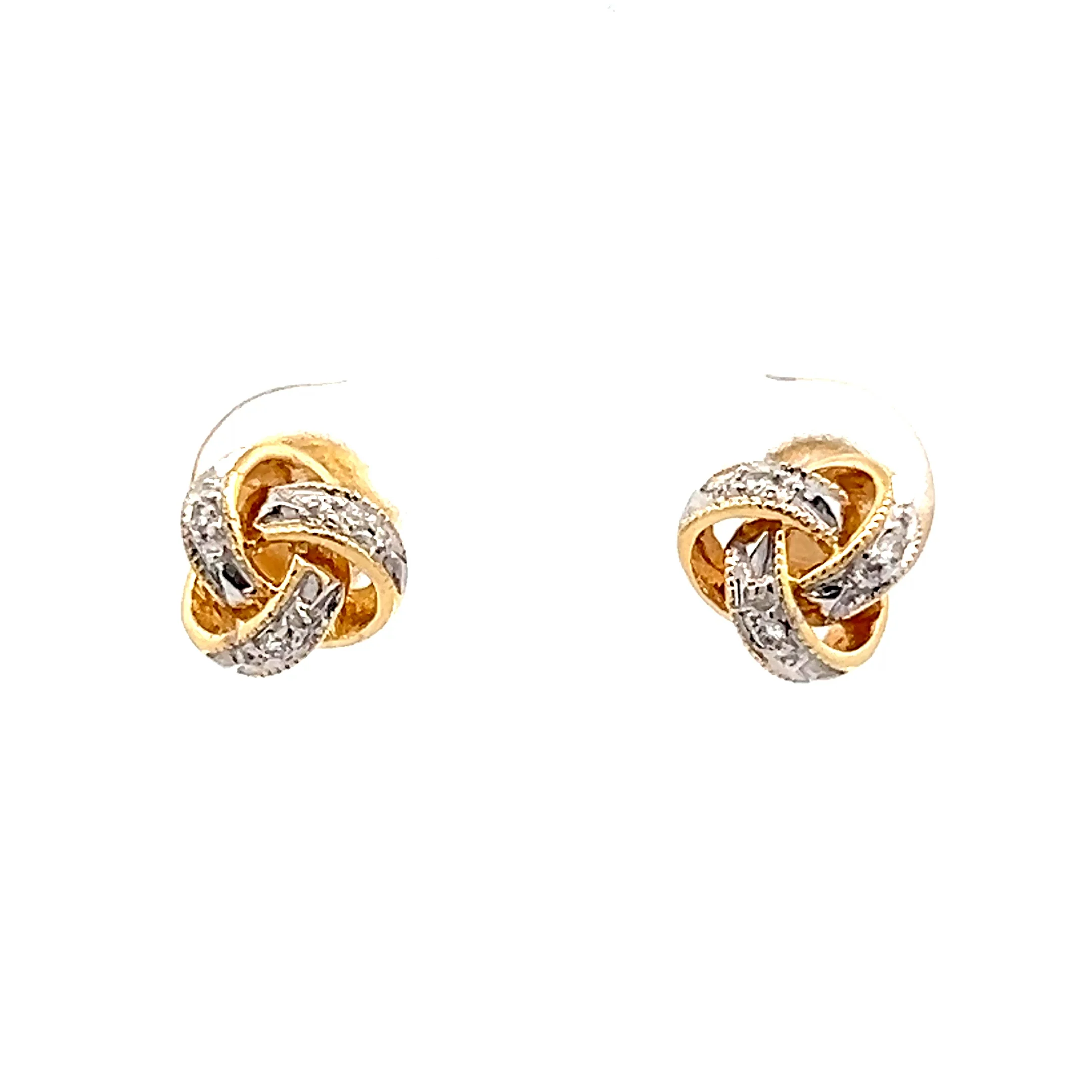 .06 Diamond Knotted Stud Earrings in 14k