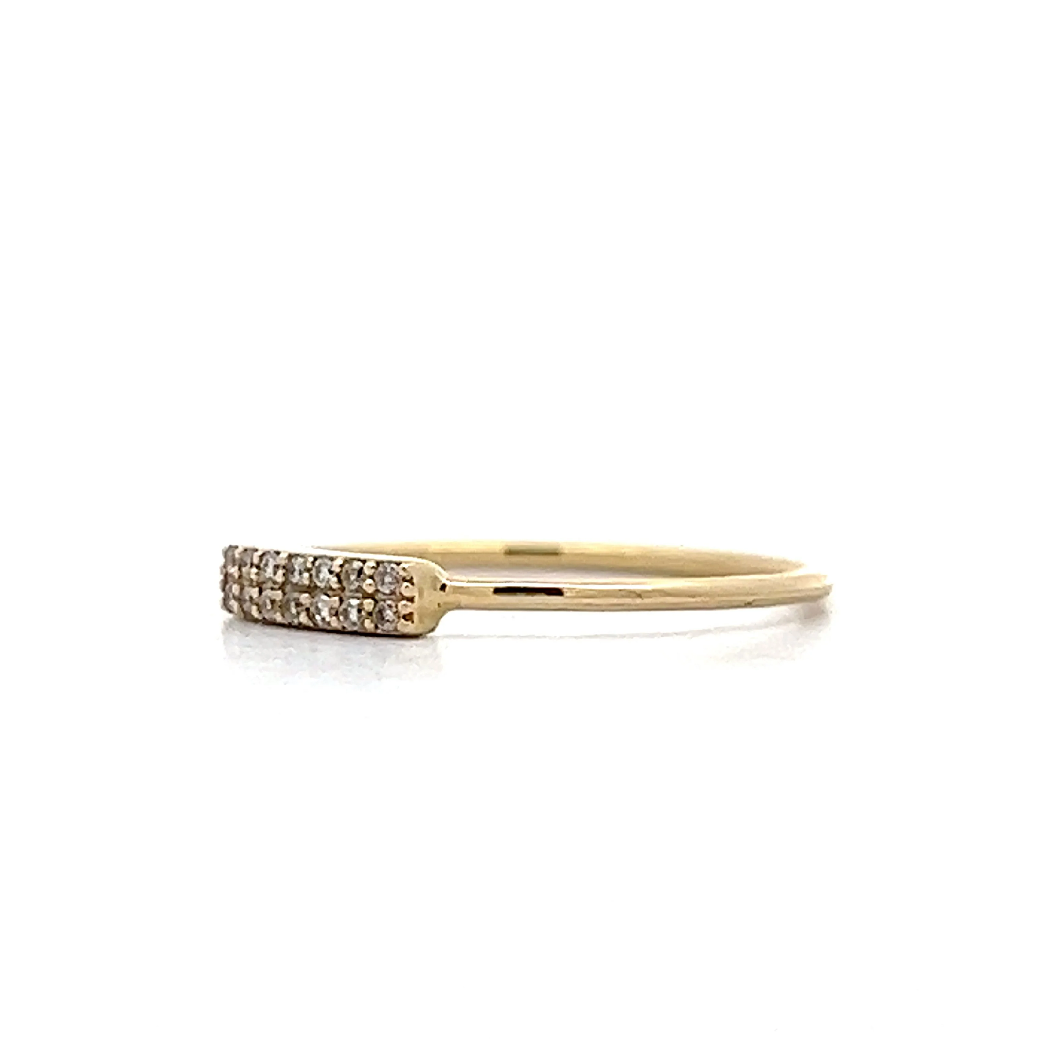 .06 Diamond Stackable Pave Ring in Yellow Gold - Image 2