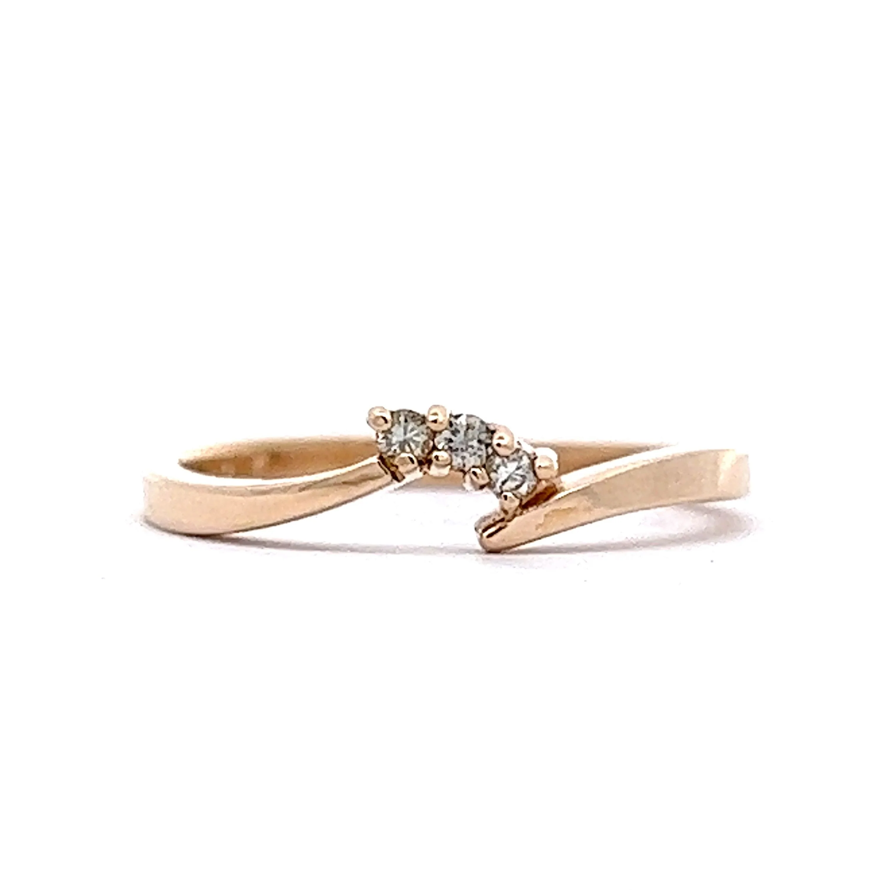 .06 Diamond Contour Wedding Band in 14k Yellow Gold