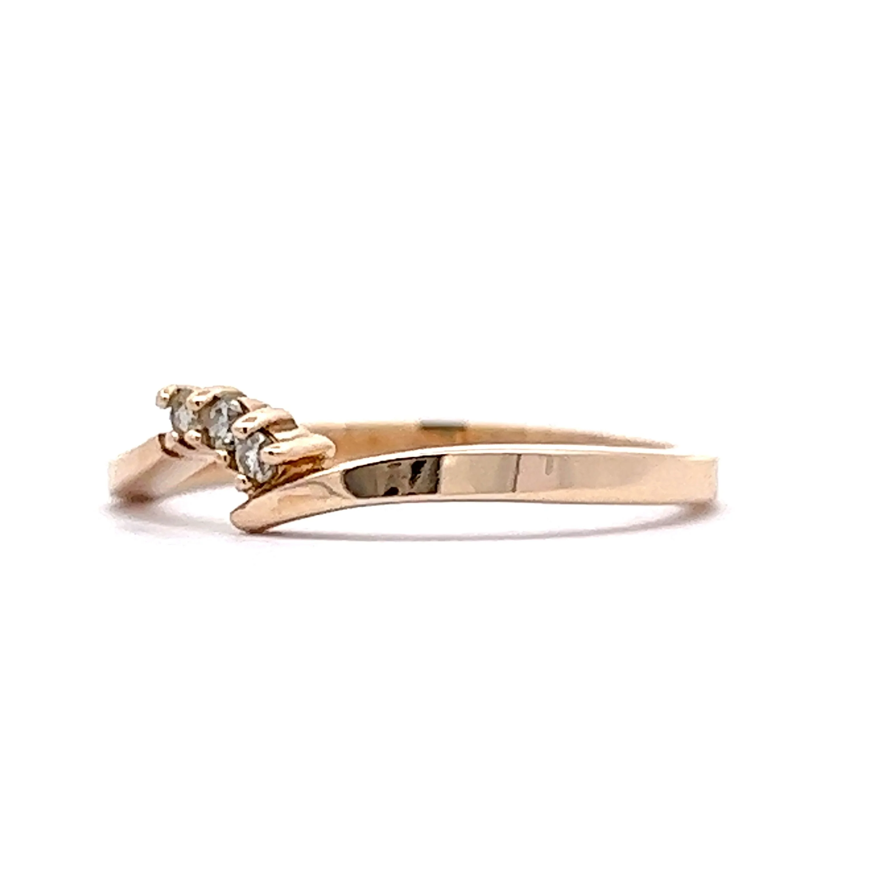 .06 Diamond Contour Wedding Band in 14k Yellow Gold - Image 2