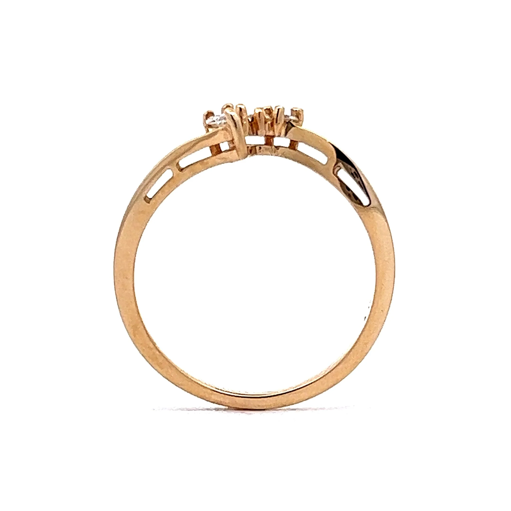.06 Diamond Contour Wedding Band in 14k Yellow Gold - Image 4