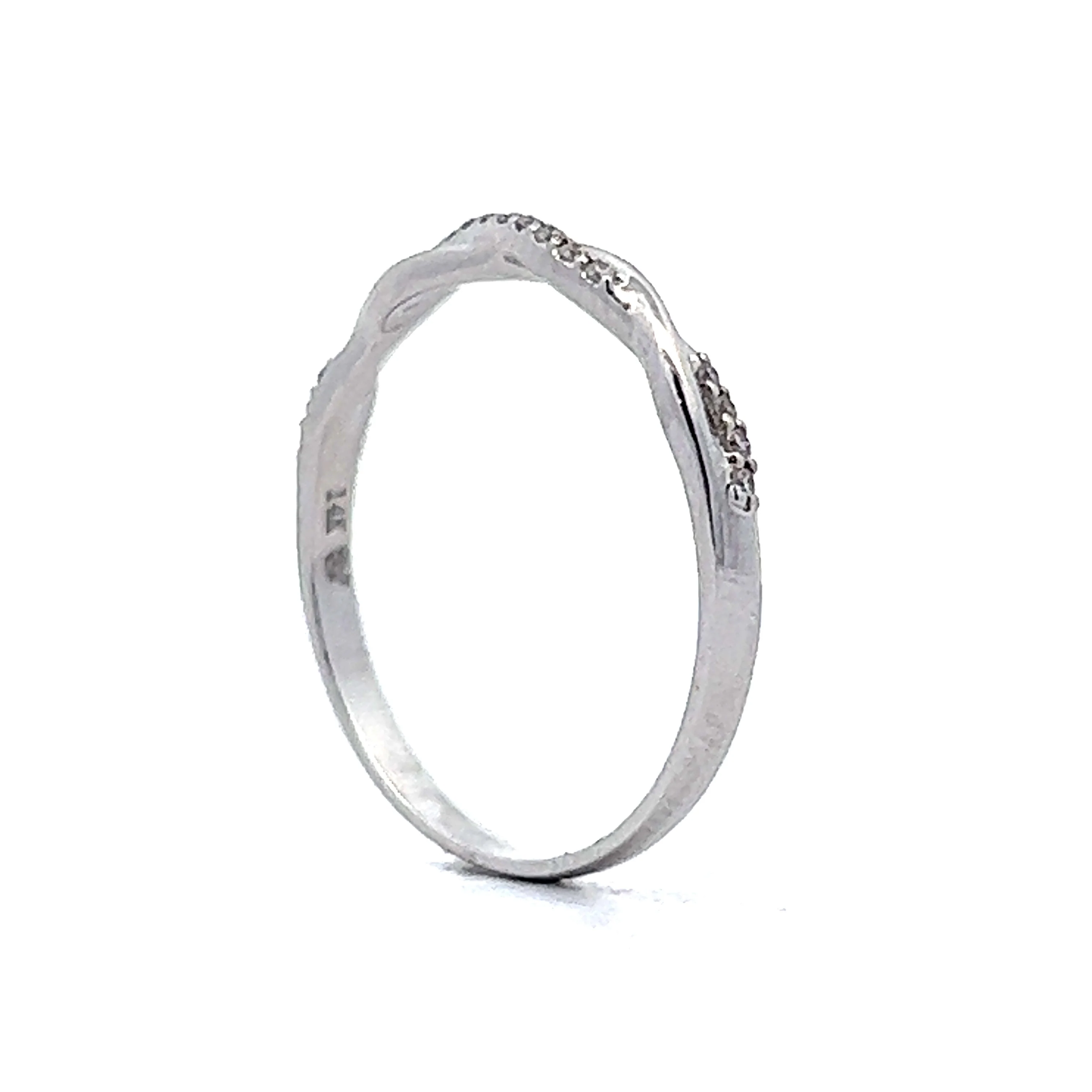 .06 Diamond Twist Wedding Band in 14k White Gold - Image 5
