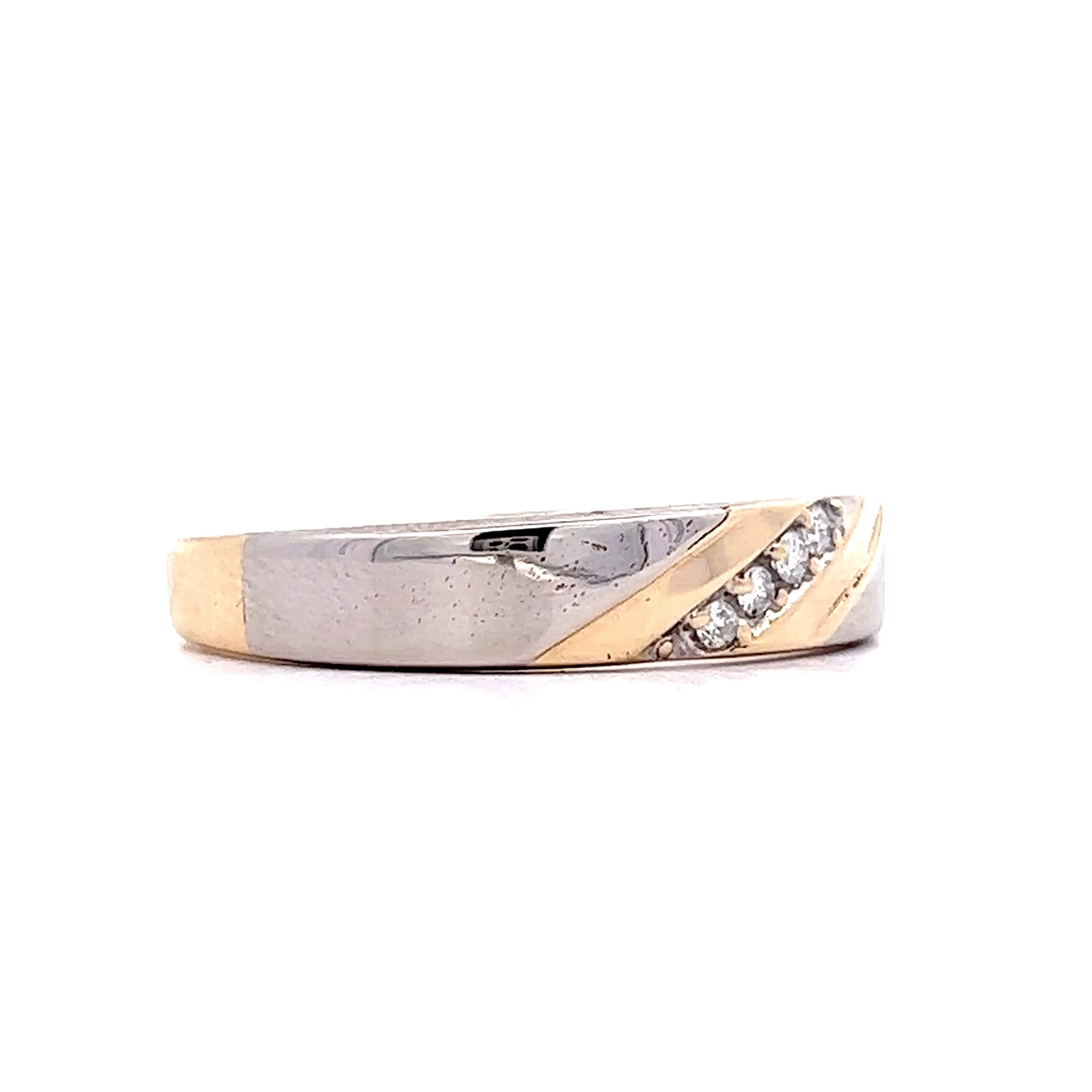 Men's Diamond Two-Tone Wedding Band in 14k - Image 3