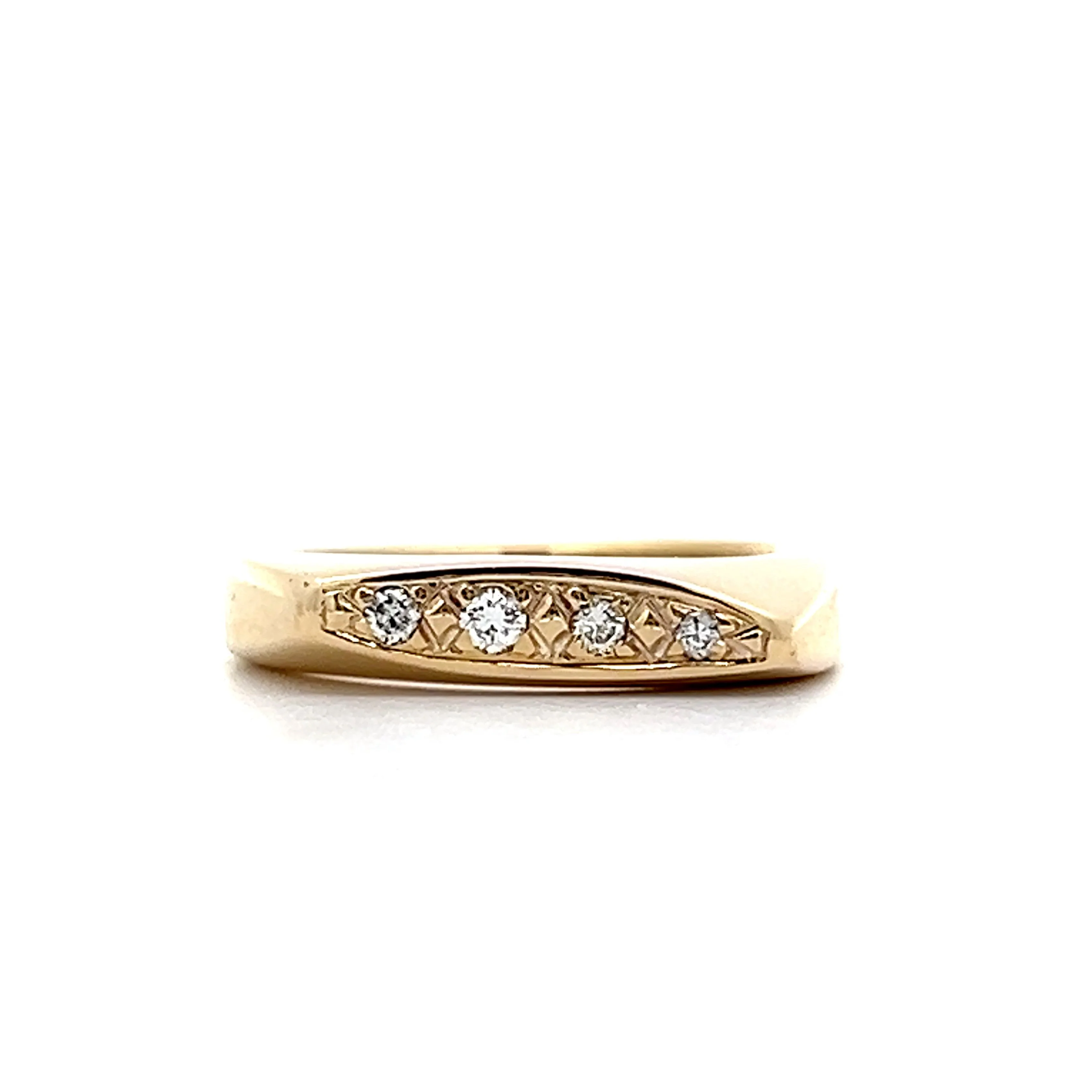 .06 Round Diamond Stacking Ring in 14k Yellow Gold