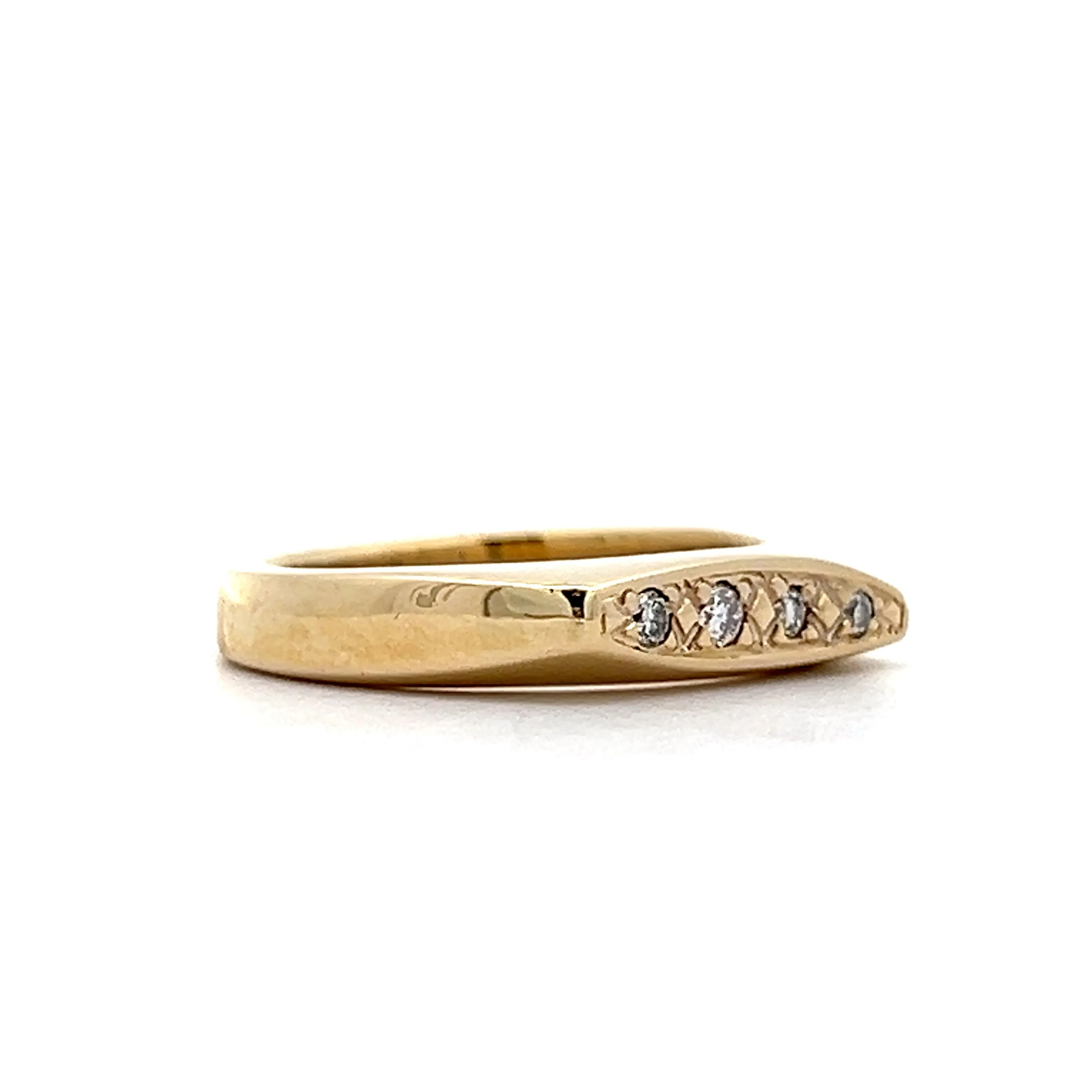 .06 Round Diamond Stacking Ring in 14k Yellow Gold - Image 3